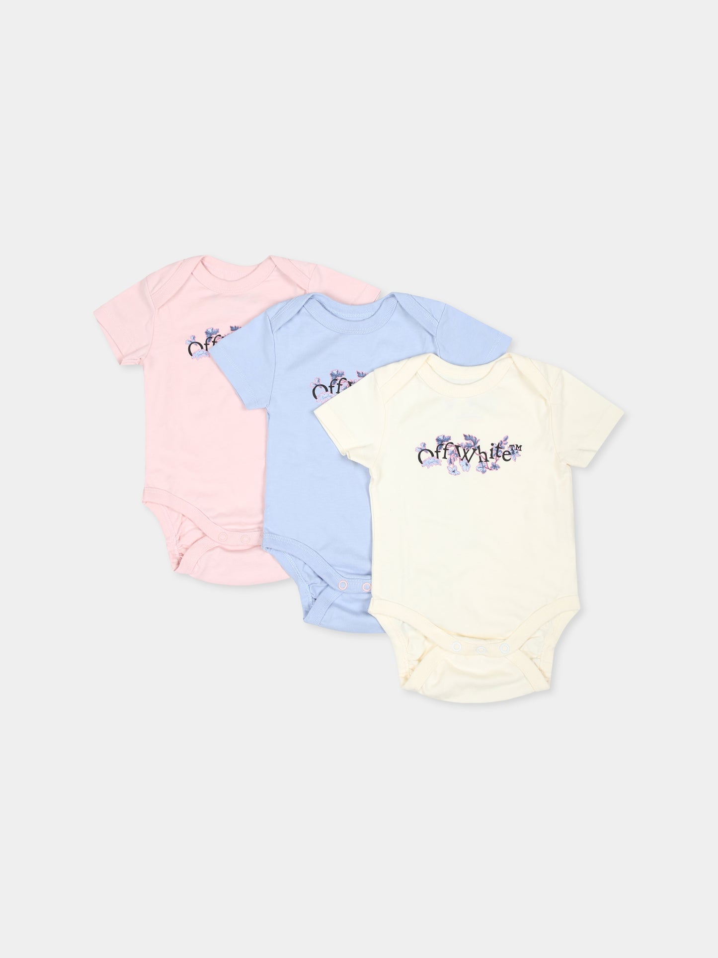 Set body multicolor per neonata con logo,Off White,OG2X009F24JER0018484