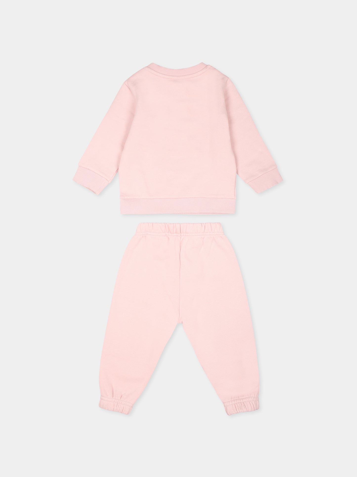 Completo rosa per neonata con logo e stampa floreale,Off White,OG2X007F24FLE0013C10