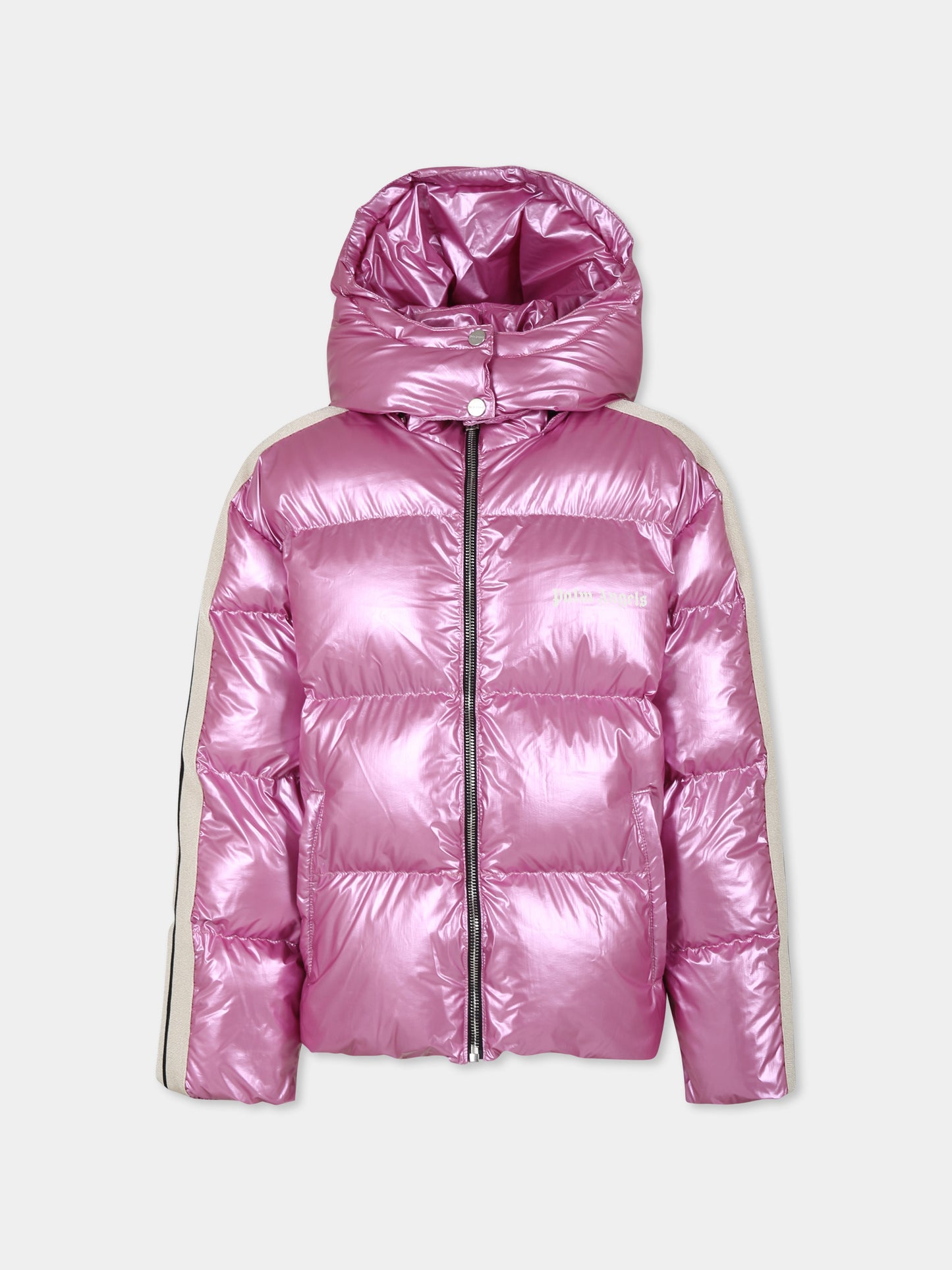 Piumino rosa per bambina con logo,Palm Angels,PGEJ002F24FAB0033003