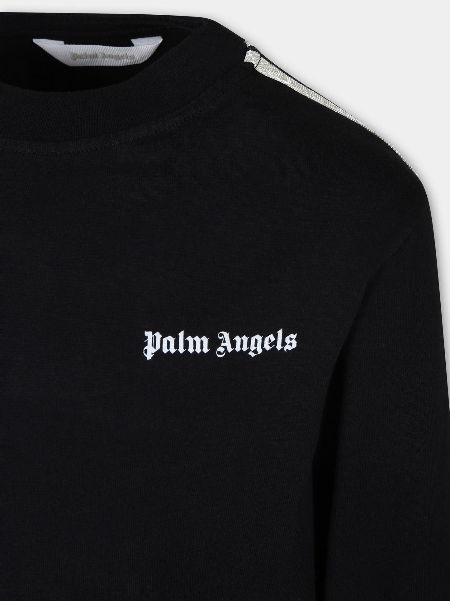 T-shirt nera per bambino con logo,Palm Angels,PBAB001F24JER0011003