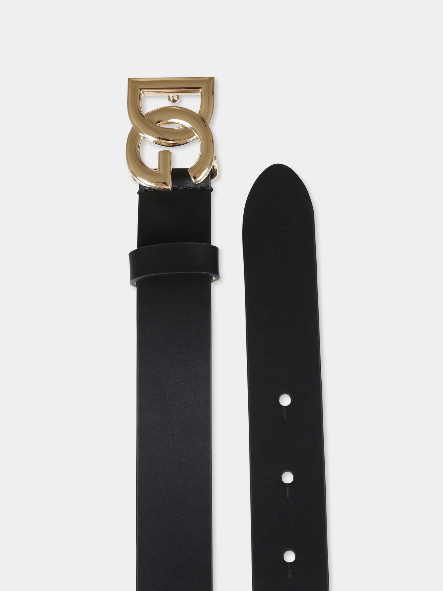 Cintura nera per bambini con logo DG,Dolce & Gabbana Kids,EE0068 A1065 80999
