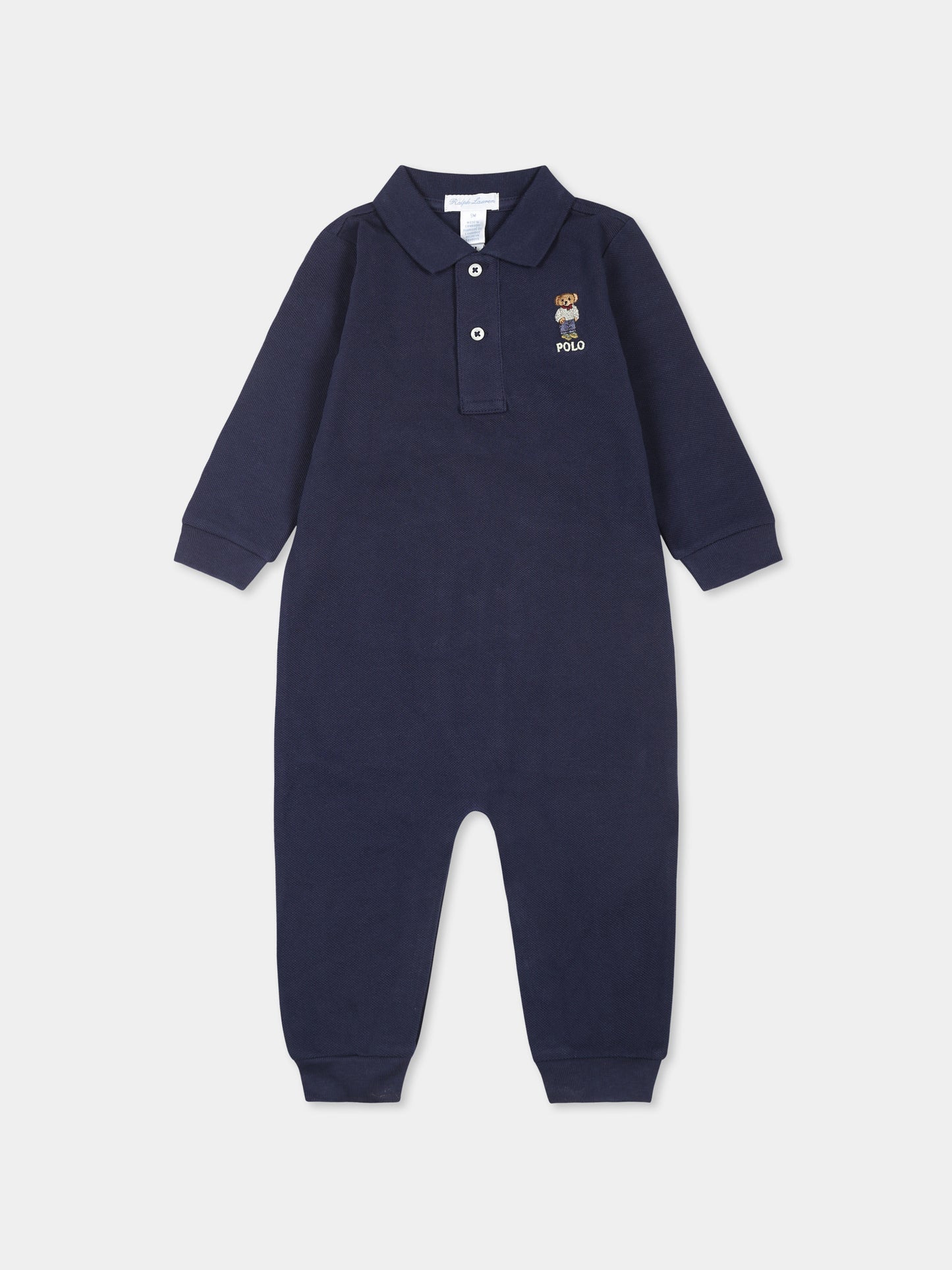 Tutina blu per neonato con Polo Bear,Ralph Lauren Kids,952923001