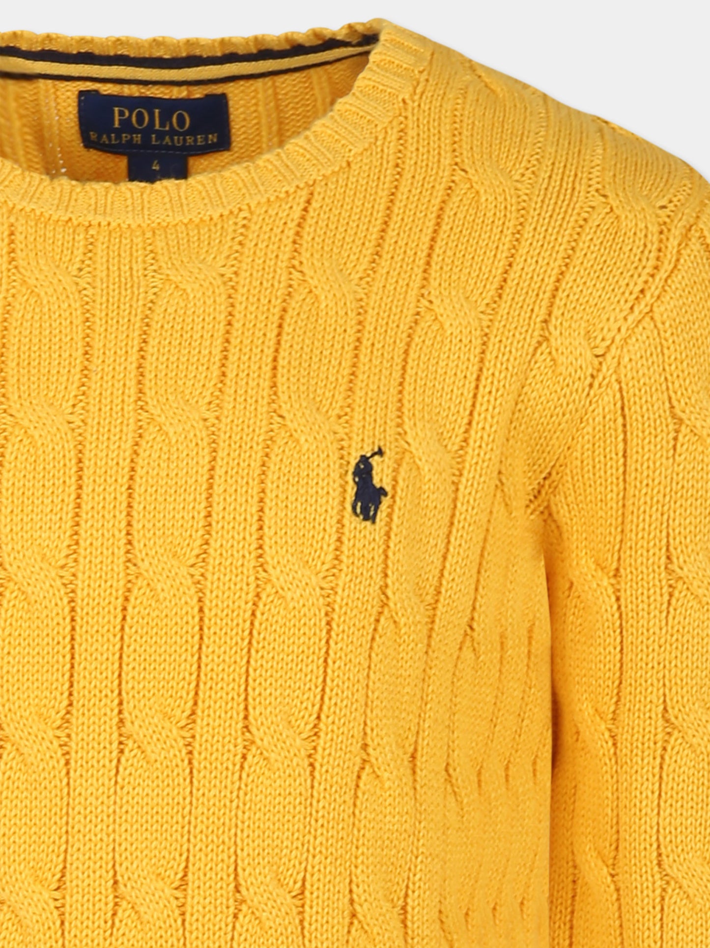 Maglione giallo per bambino con cavallino,Ralph Lauren Kids,702674069