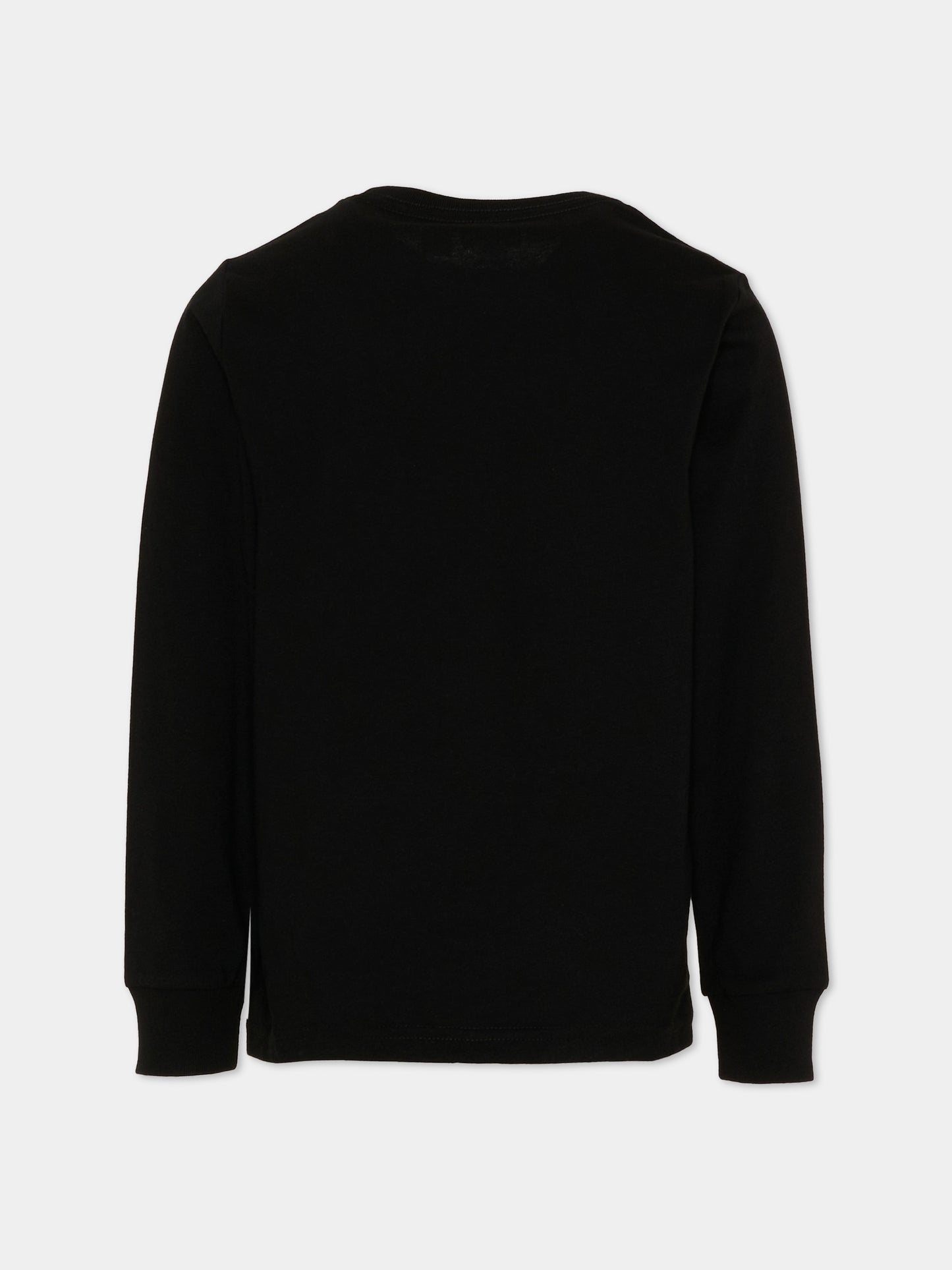 Black t-shirt for boy with red pony logo