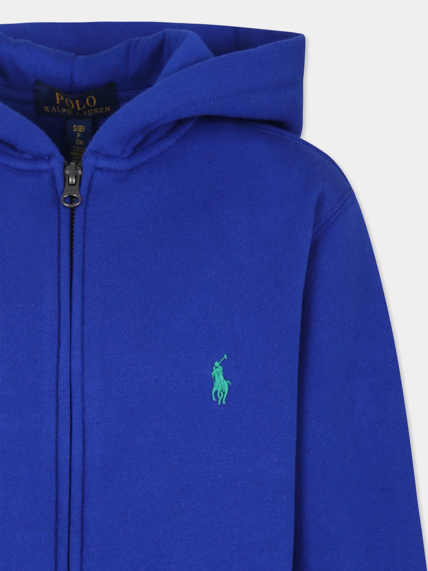 Felpa blu per bambino con cavallino,Ralph Lauren Kids,799360046