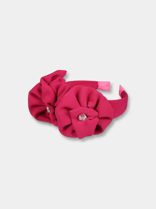 Cerchietto fucsia per bambina con fiori,Simonetta,SV0A44 K0198 50B