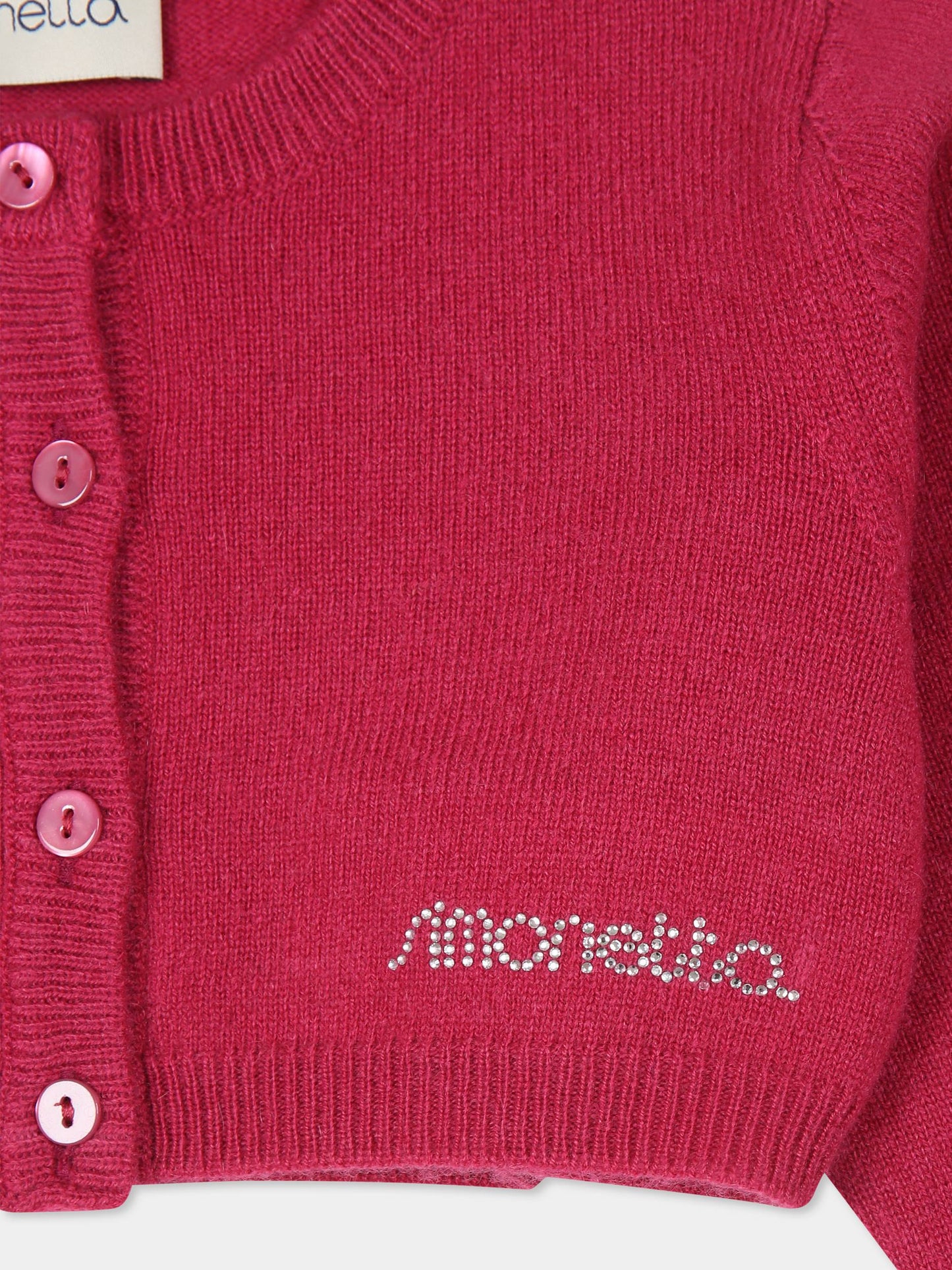 Cardigan crop fucsia con logo,Simonetta,SV9000 W0052 50L