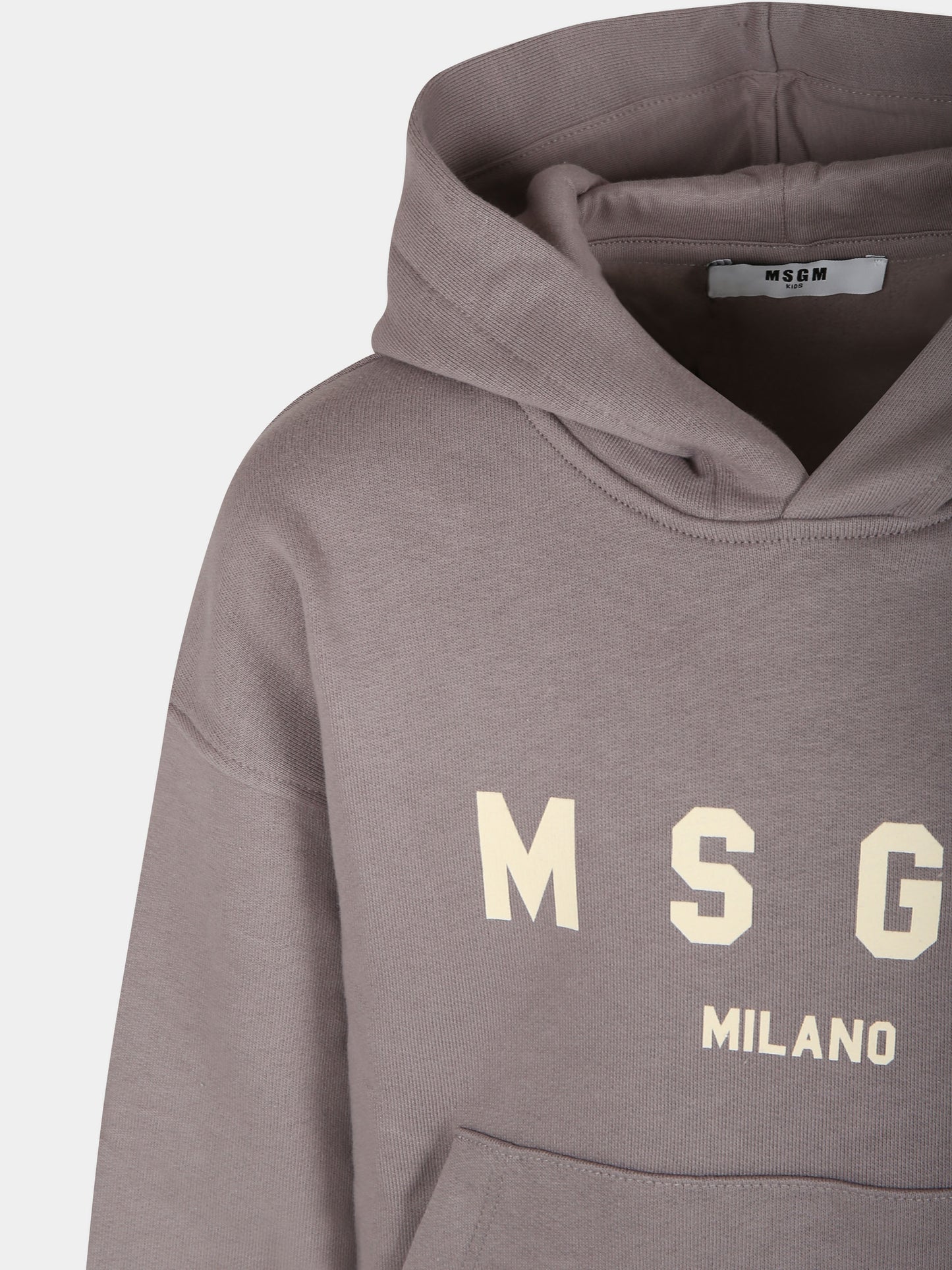 Felpa beige per bambini con logo,Msgm Kids,F4MSJUHS173 180