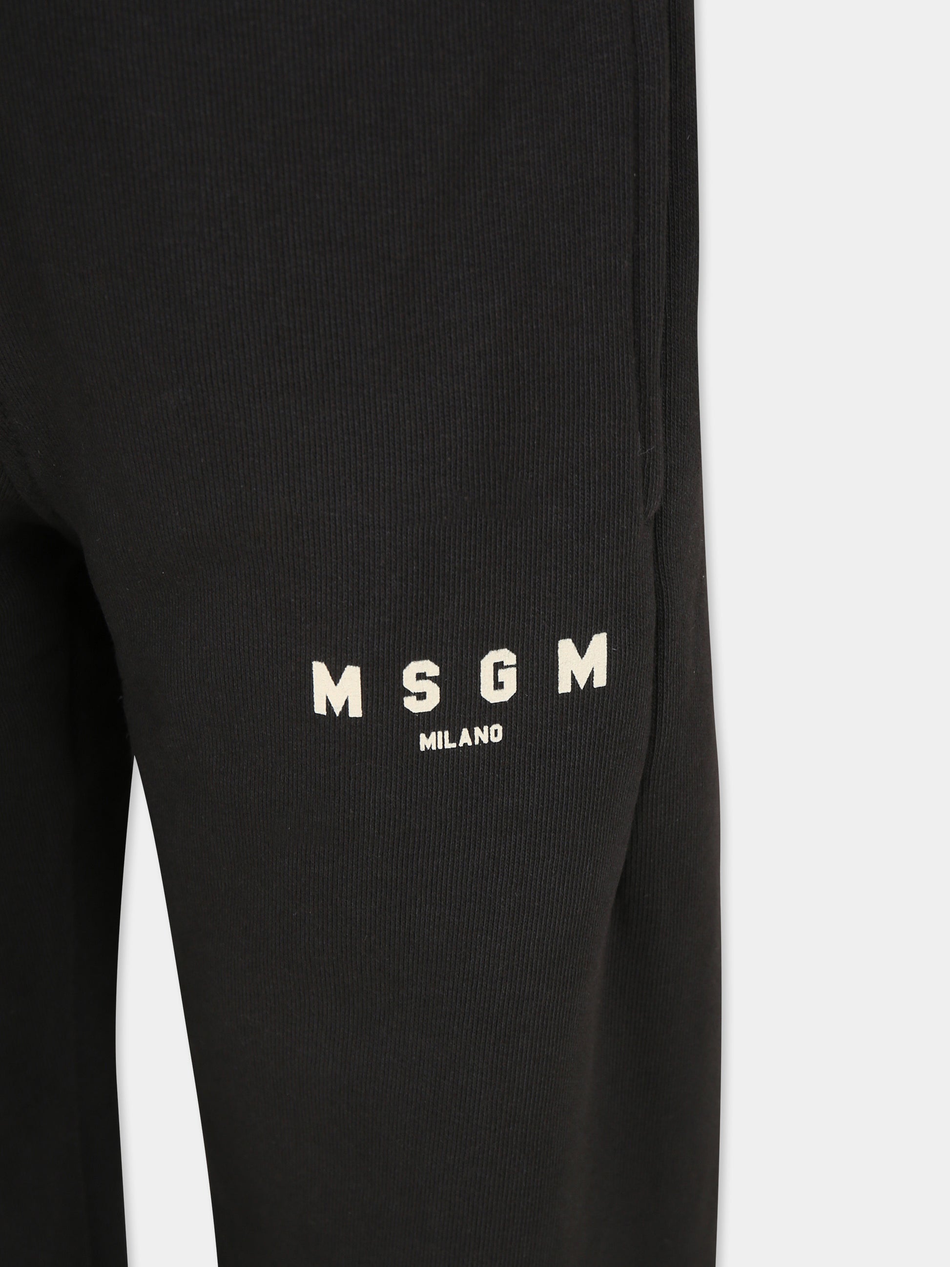 Pantaloni neri per bambino con logo,Msgm Kids,F4MSJUFP177 103