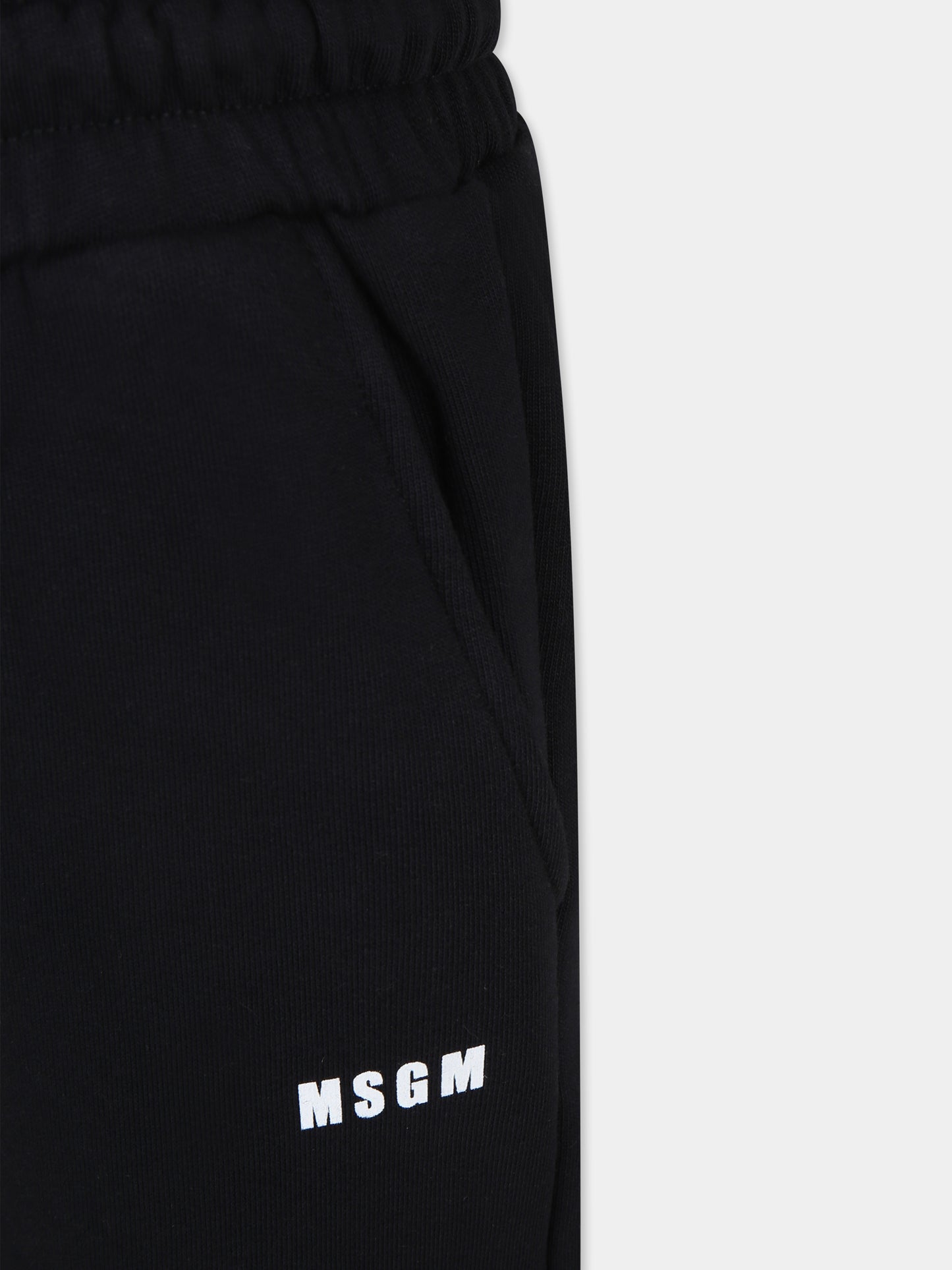 Pantaloni neri per bambini con logo,Msgm Kids,F4MSJUFP065 110