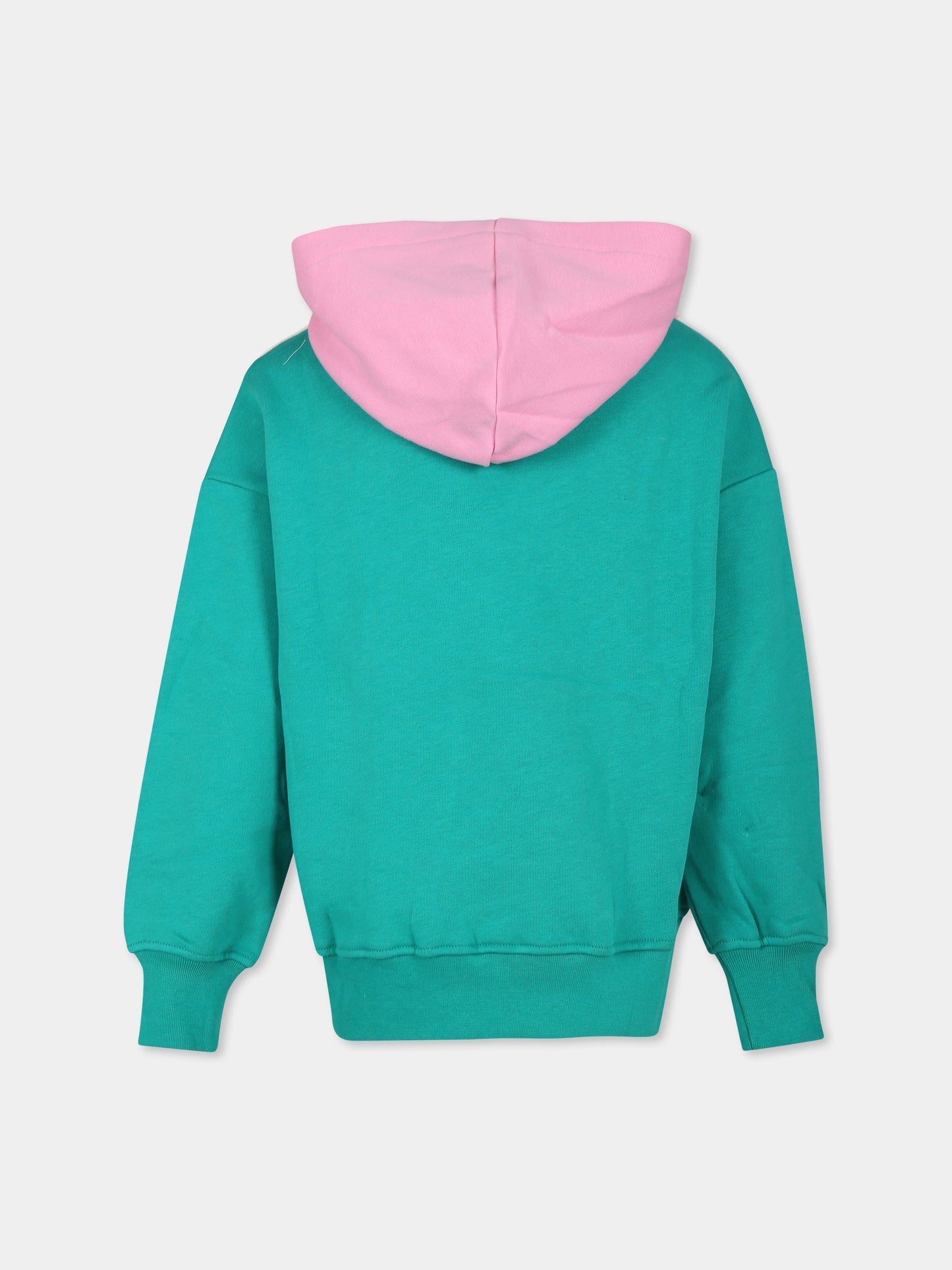 Felpa verde per bambina con logo,Msgm Kids,F4MSJGHS213 042