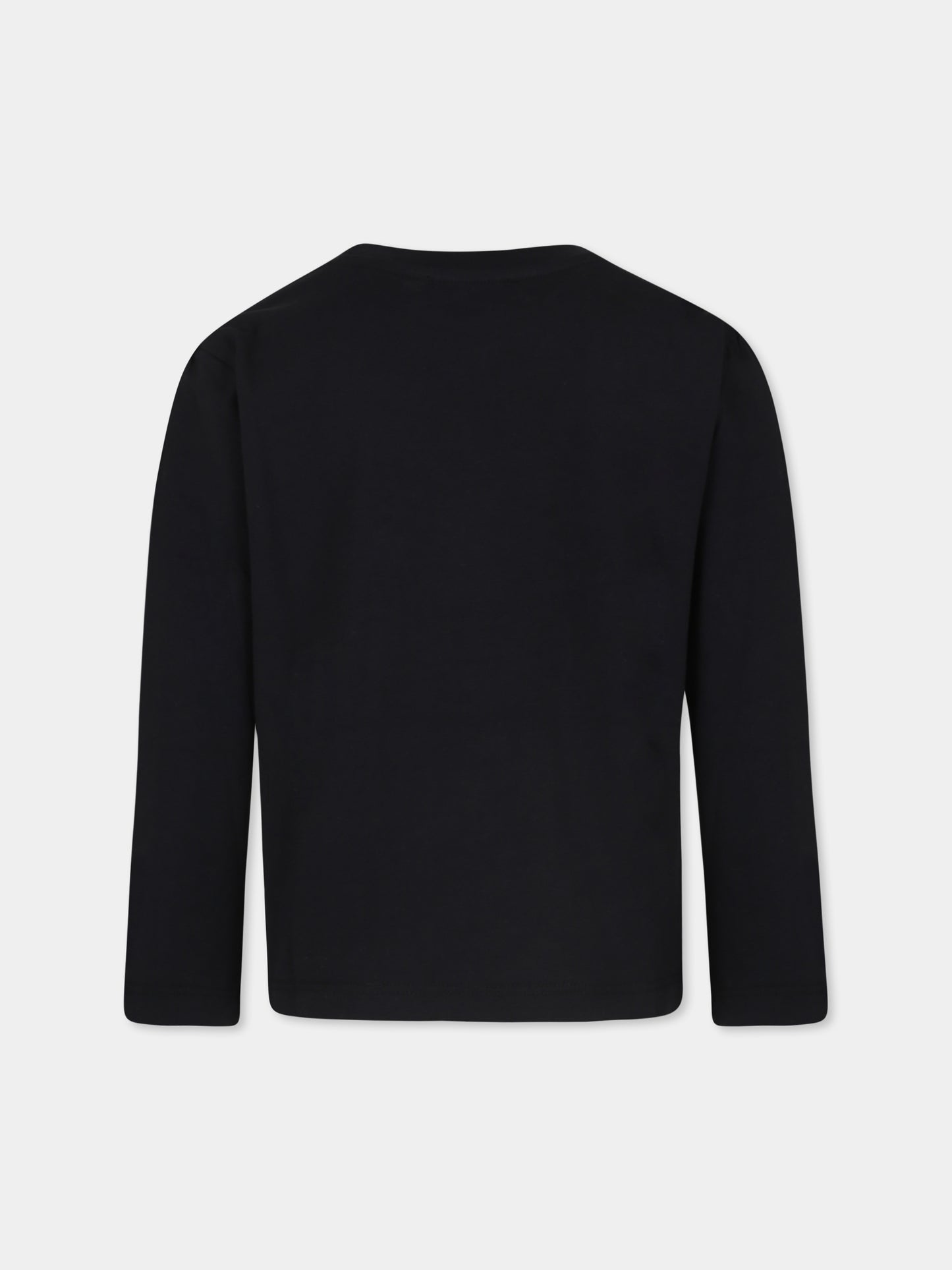 T-shirt nera per bambini con logo,Msgm Kids,F4MSJUTH292 110