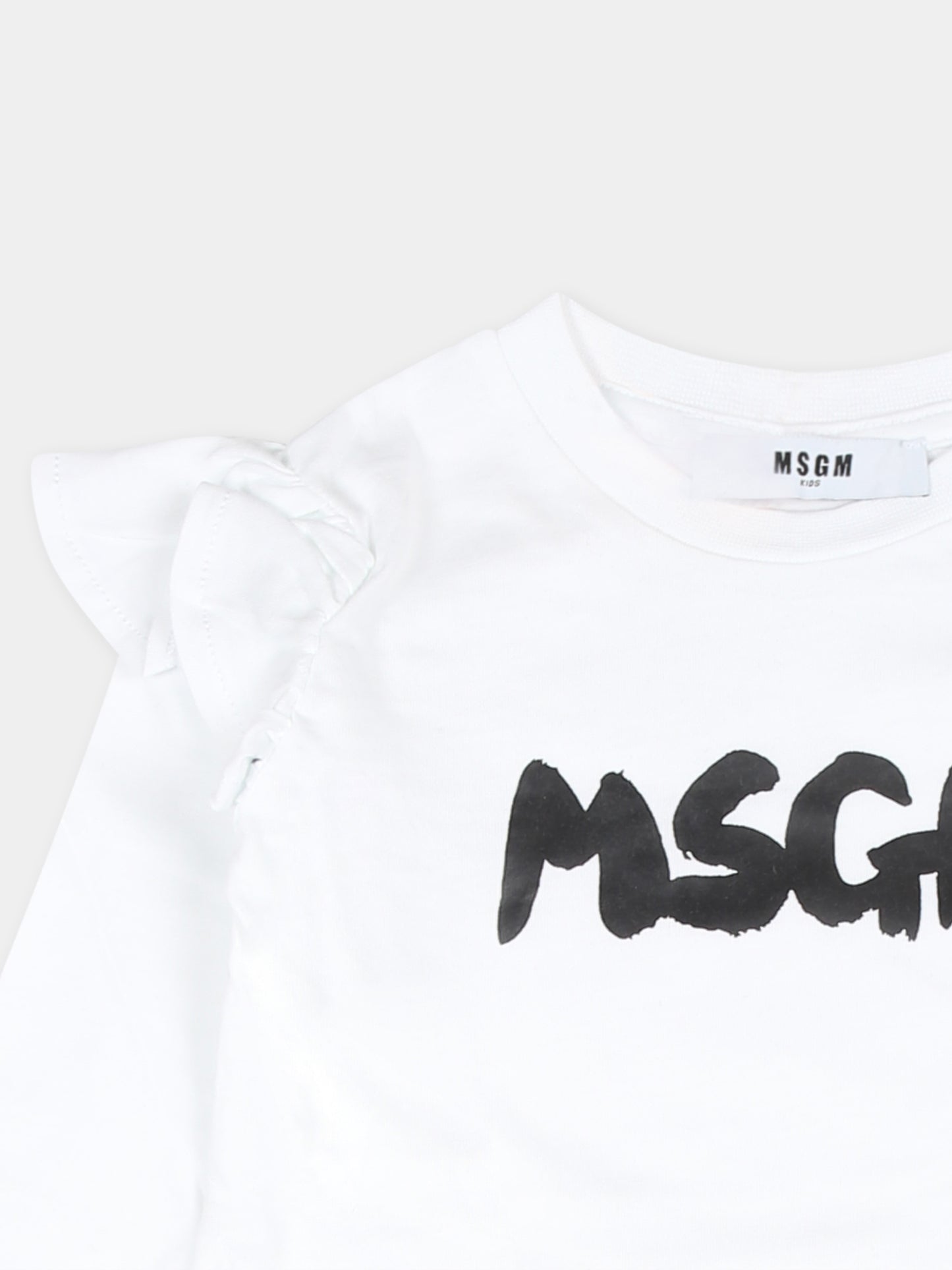 Completo bianco per neonata con logo,Msgm Kids,F4MSNGTL284 001/01