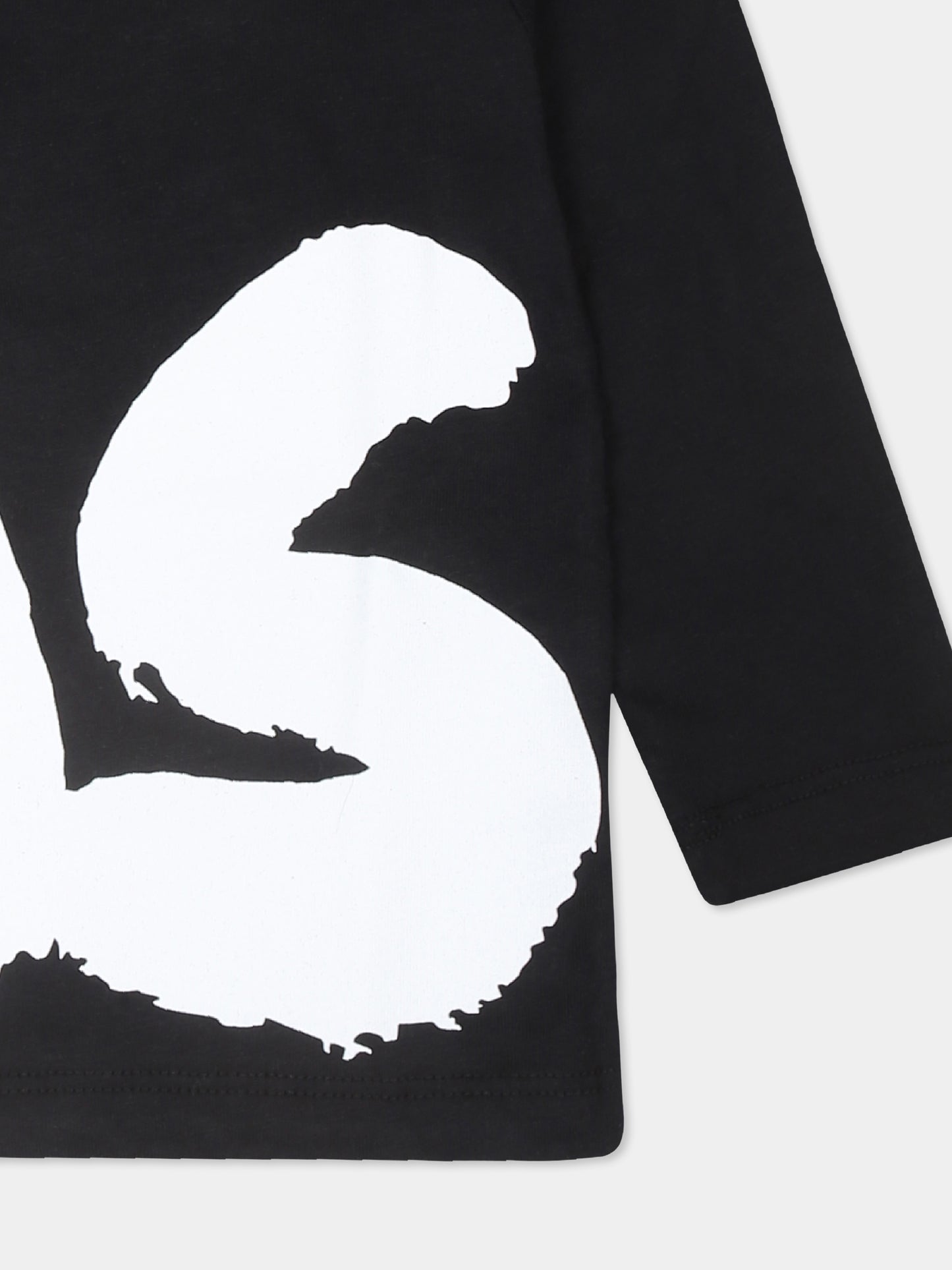 T-shirt nera per neonati con logo,Msgm Kids,F4MSUNTH266 110