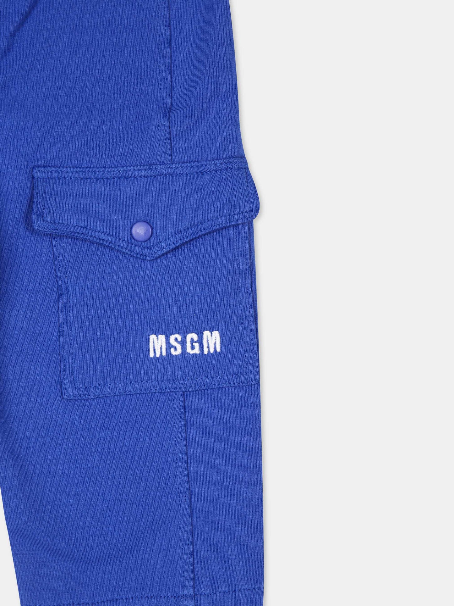 Pantaloni cargo blu royal per neonato,Msgm Kids,F4MSNBFP265 130