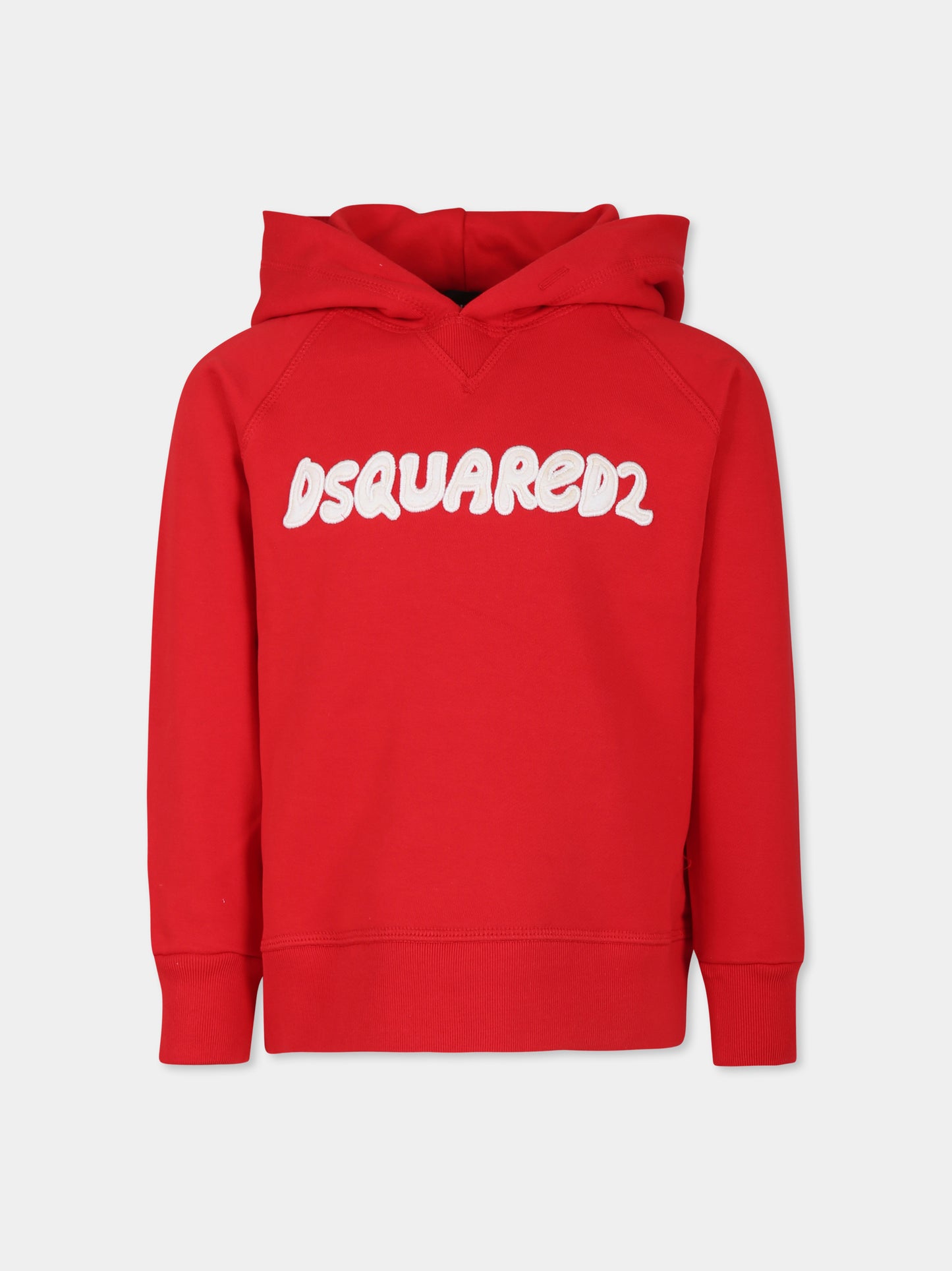 Felpa rossa per bambino con logo,Dsquared2,DQ2610 D0094 D2S857U DQ415