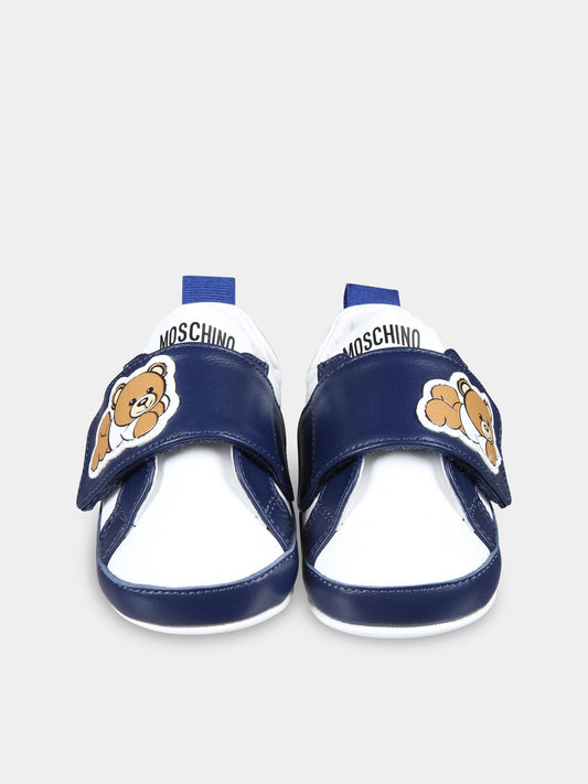 Sneakers blu per neonato con Teddy Bear,Moschino Kids,78564 2