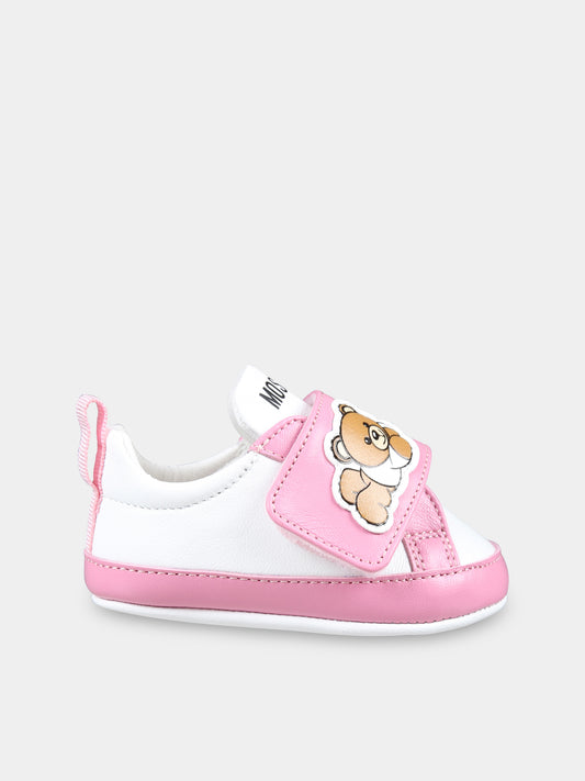 Sneakers rosa per neonata con Teddy Bear,Moschino Kids,78564 4