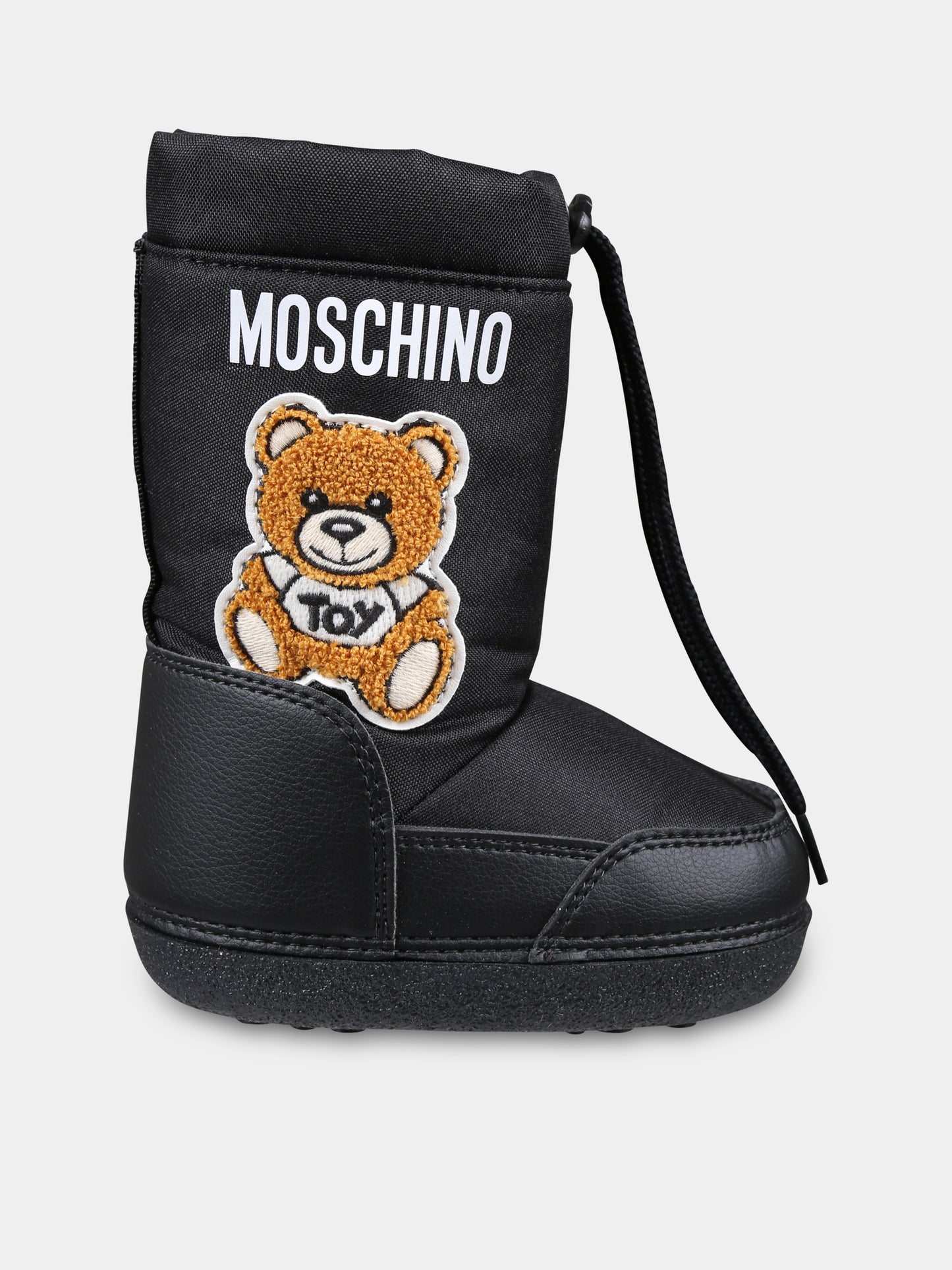 Stivali da neve neri per bambini con Teddy Bear,Moschino Kids,78798 1