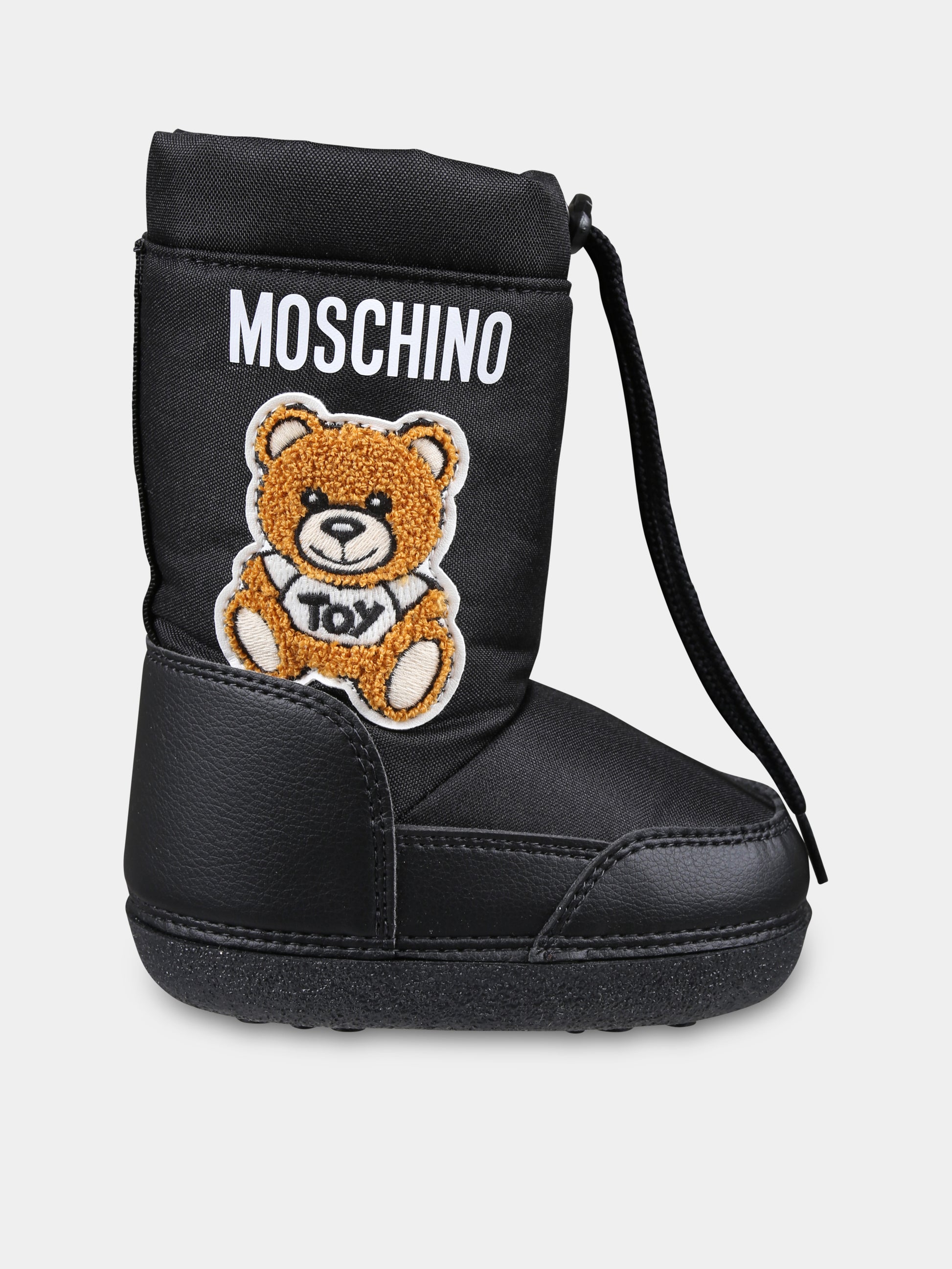 Stivali da neve neri per bambini con Teddy Bear,Moschino Kids,78798 1