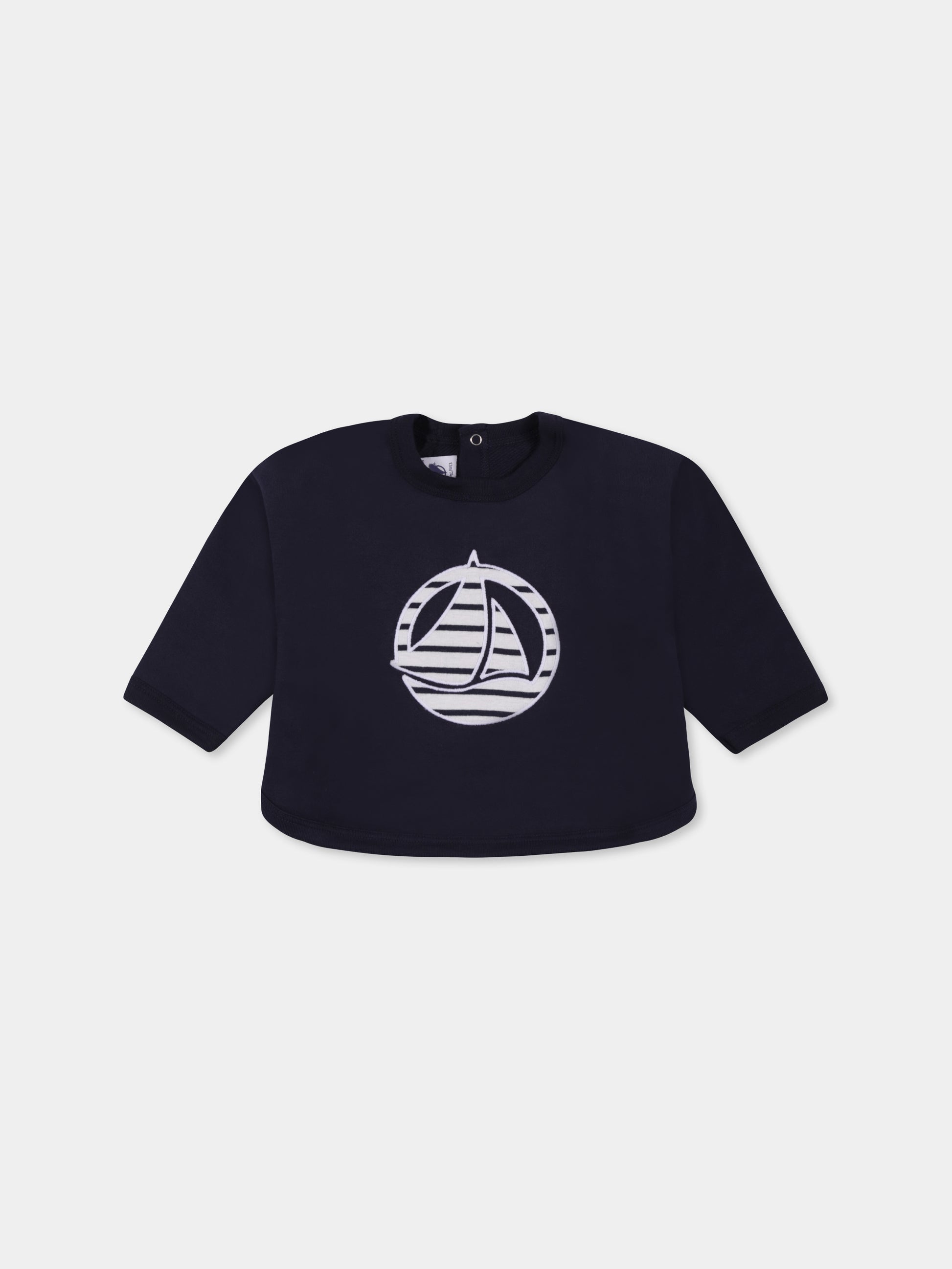 Felpa blu per neonati con logo,Petit Bateau,A0BMM SMOKING 01