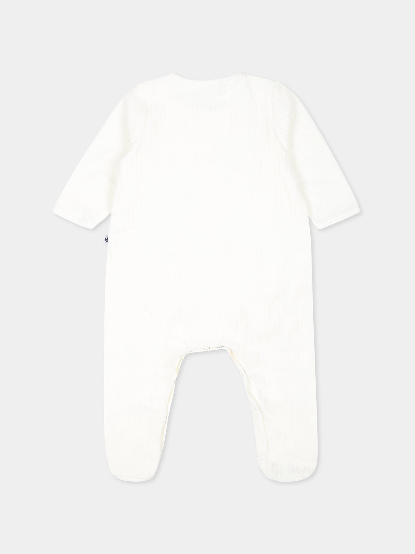 Tutina bianca per neonati con cuore,Petit Bateau,A0AS9 MARSHMALLOW 01