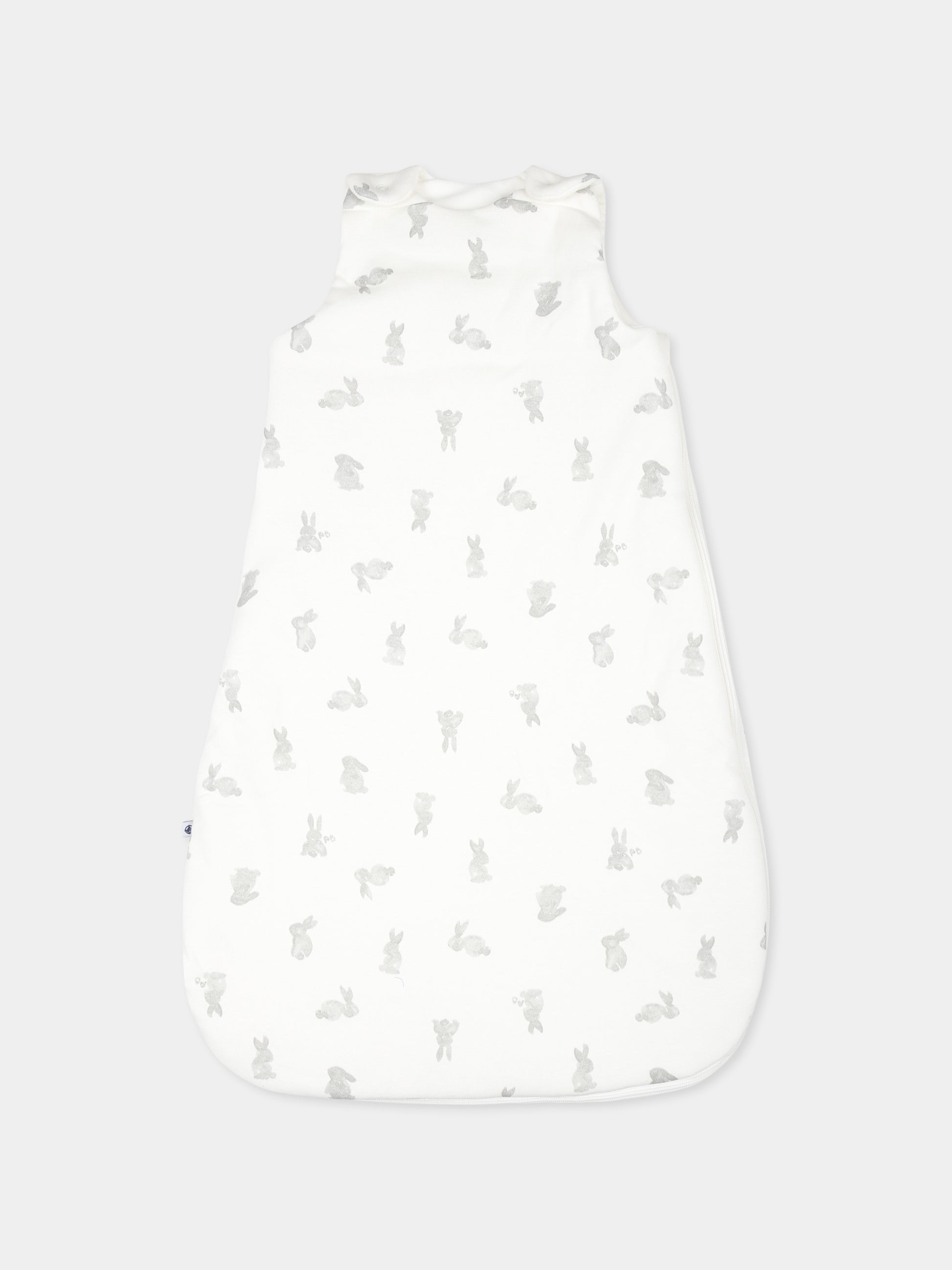 Sacco nanna bianco per neonati con conigli,Petit Bateau,A0AS3 MARSHMALLOW/GRIS 01