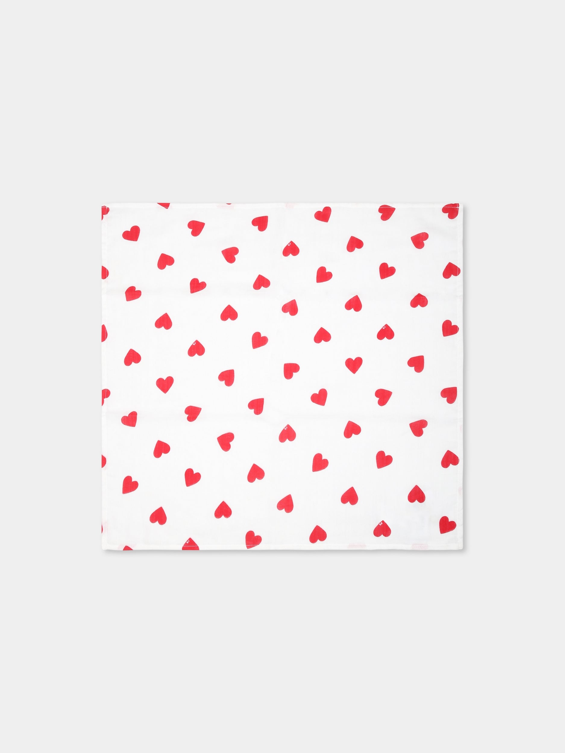 Mussola bianca per neonati con cuori,Petit Bateau,A0AVE MARSHMALLOW/TERKUIT 01