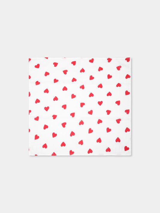 Mussola bianca per neonati con cuori,Petit Bateau,A0AVE MARSHMALLOW/TERKUIT 01