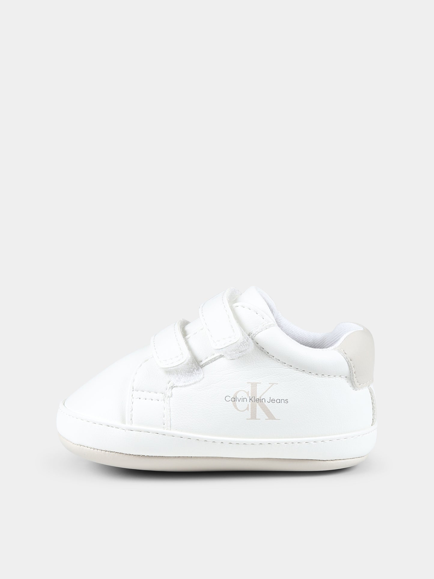 Sneakers avorio per neonata con logo,Calvin Klein Kids,V0A9 80970 1433X511