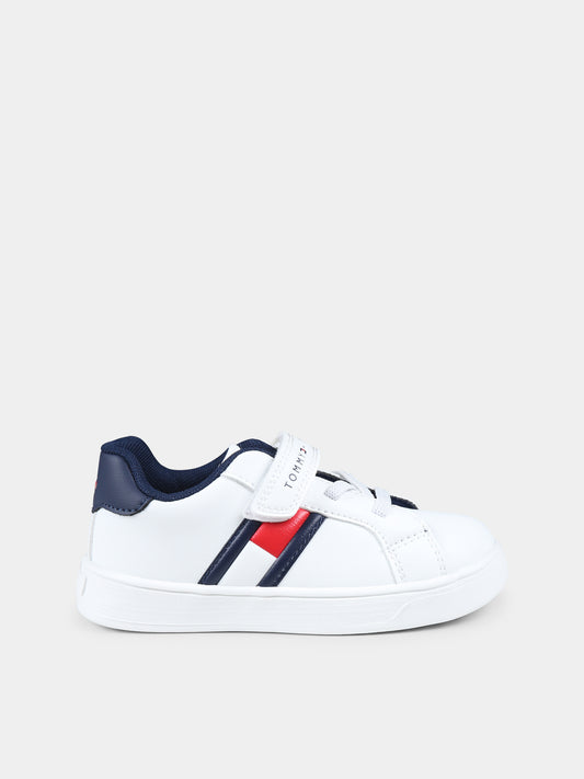 Sneakers bianche per bambini con logo,Tommy Hilfiger Junior,T1X9 33625 1351100