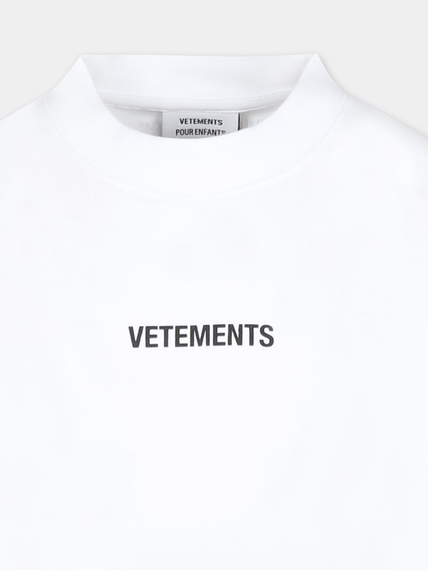 T-shirt bianca per bambini con logo,Vetements,KA10TR100W WHITE