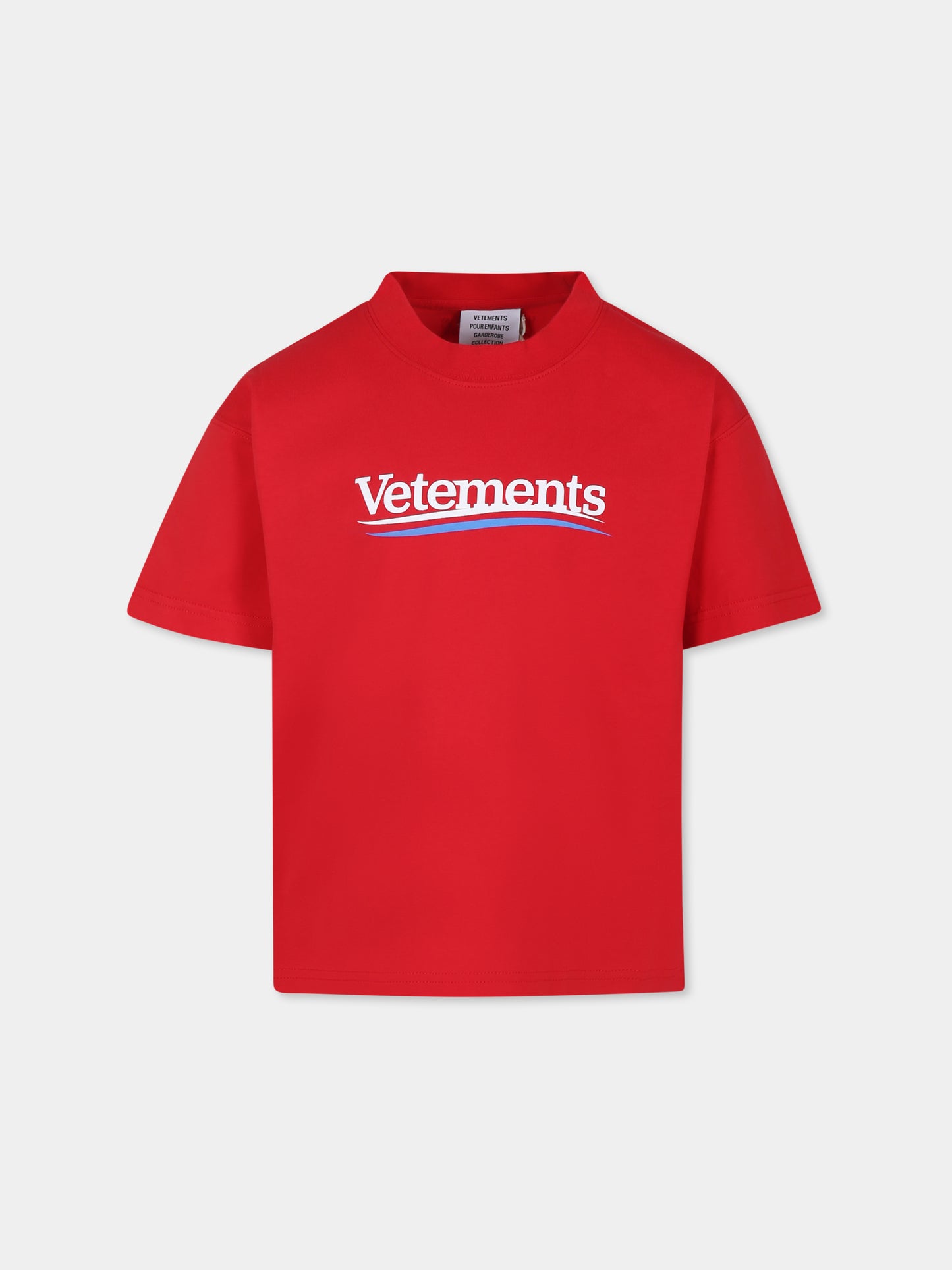 T-shirt rossa per bambini con logo,Vetements,KA10TR160R RED