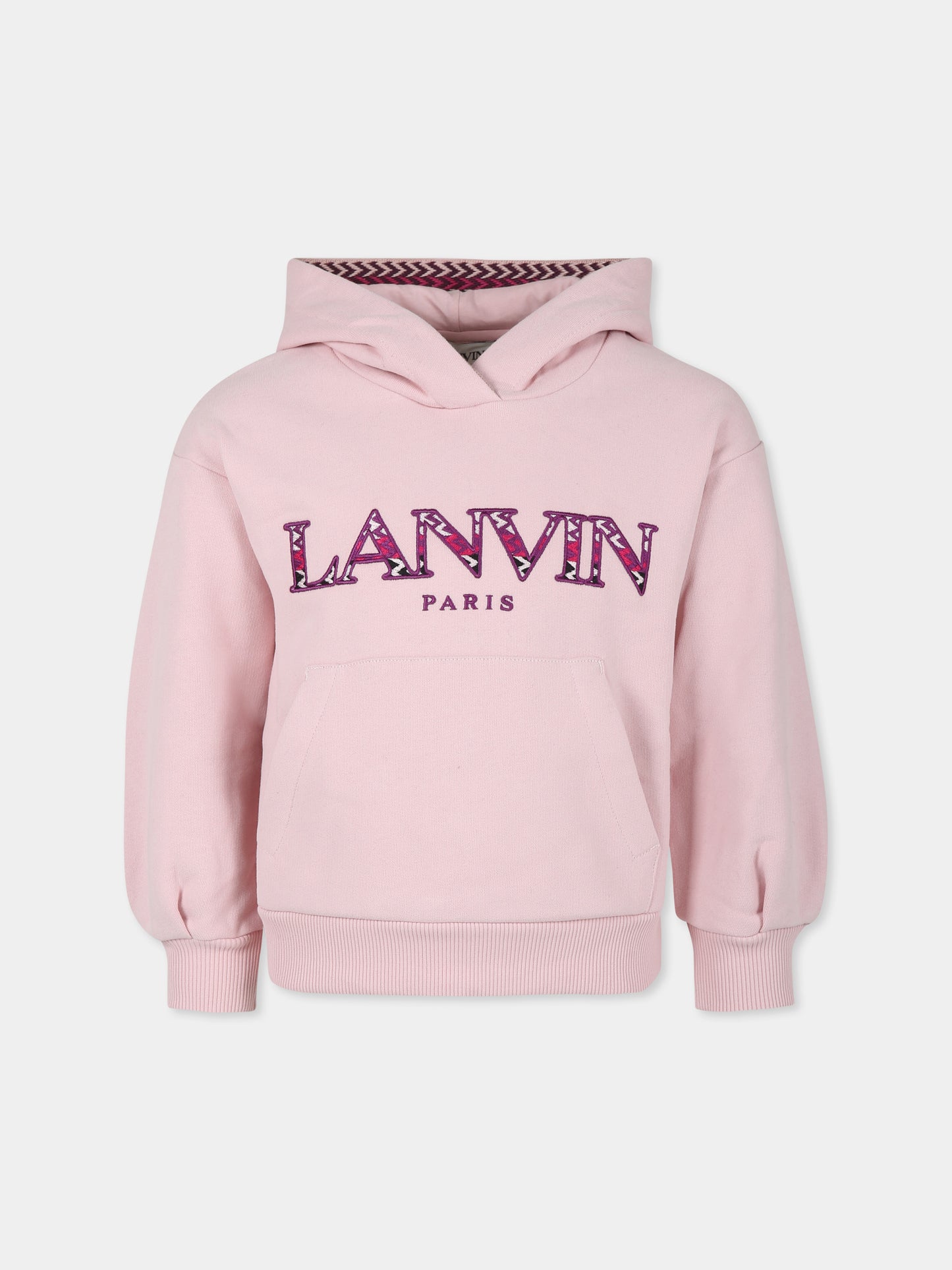 Felpa rosa per bambina con logo,Lanvin Petite,N30112 47W