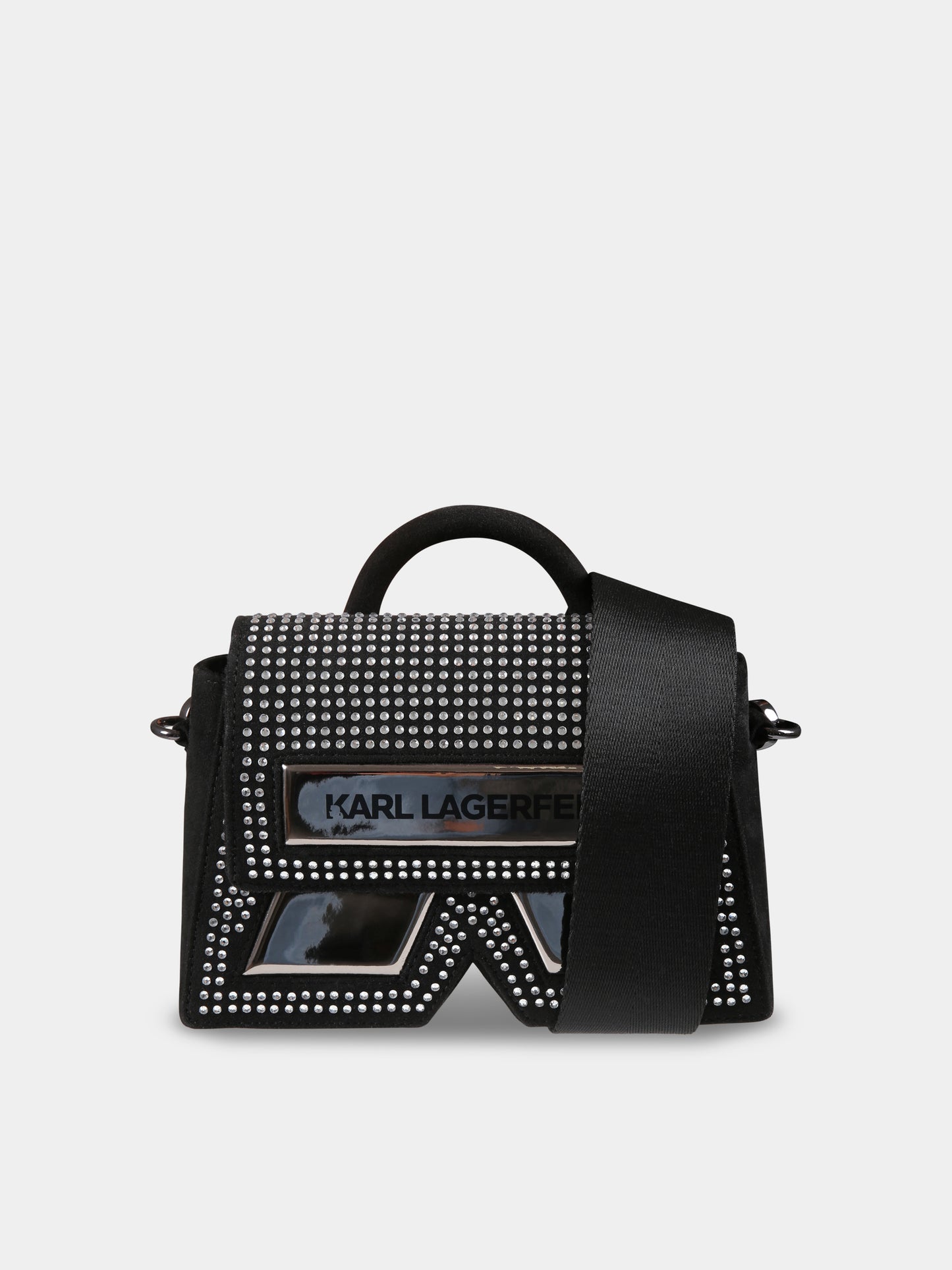 Borsa nera per bambina con logo,Karl Lagerfeld Kids,Z30359 016