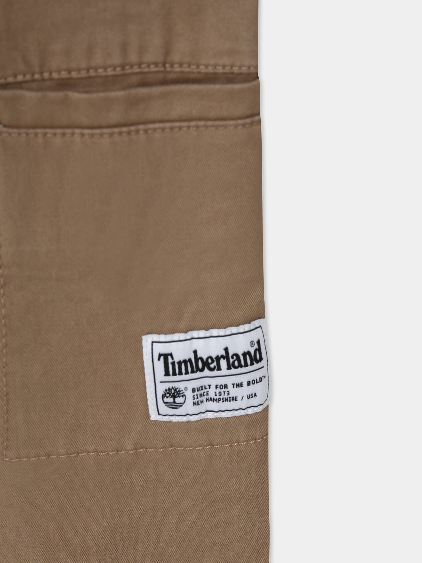 Pantaloni beige per bambino con logo,Timberland,T60333 260