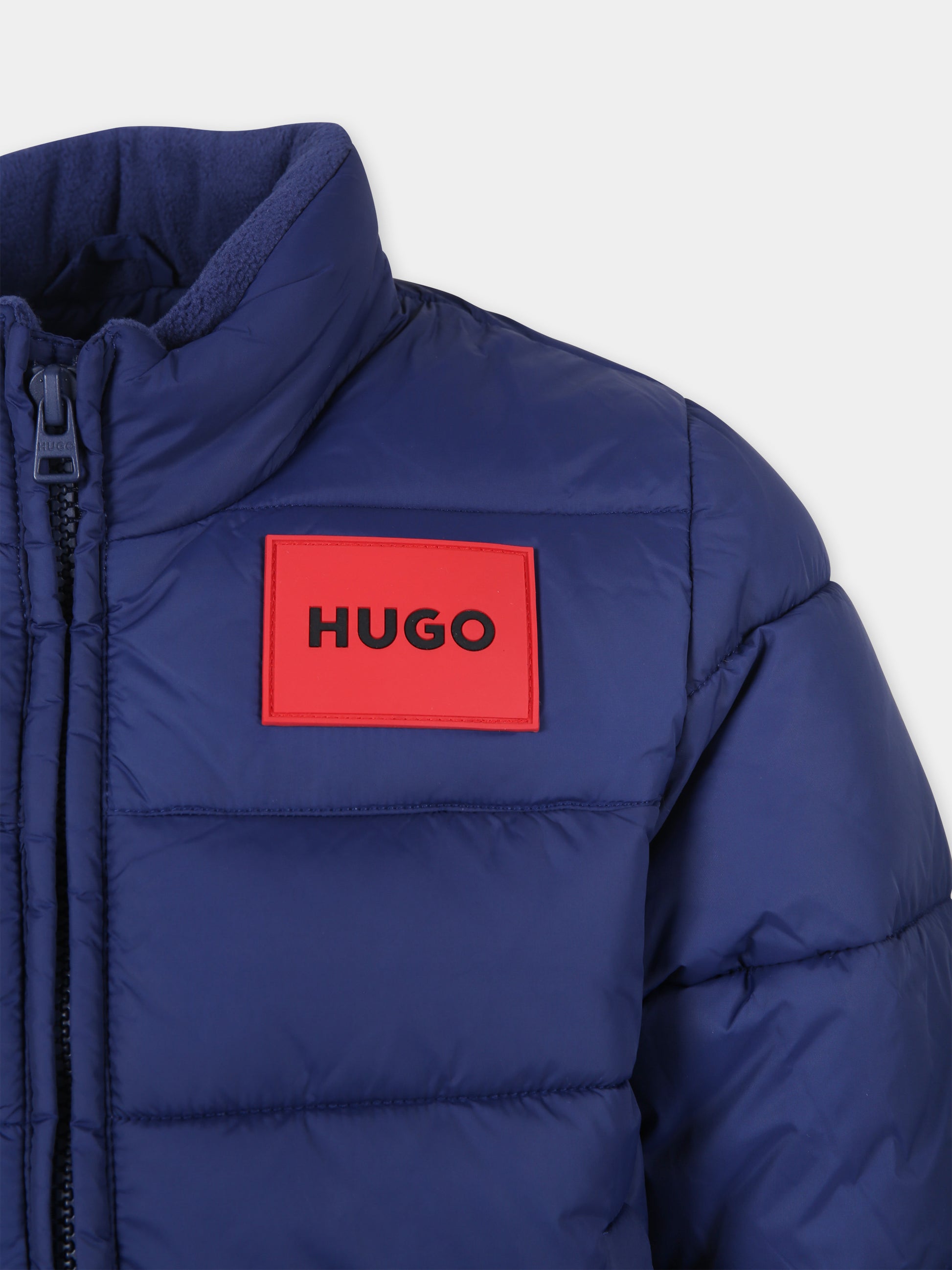 Piumino blu per bambino con logo,Hugo,G00198 84N