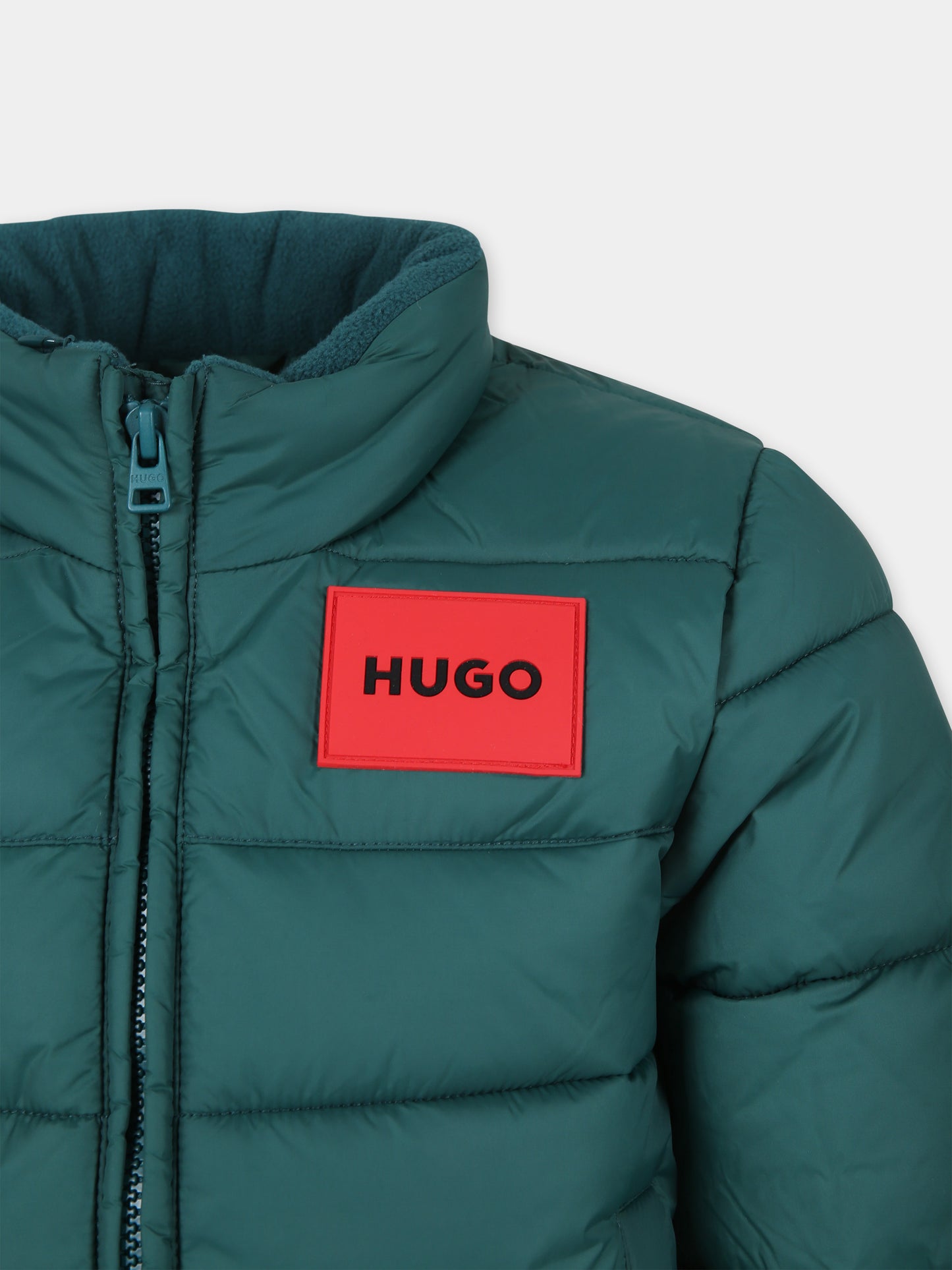 Piumino verde per bambino con logo,Hugo,G00198 66H