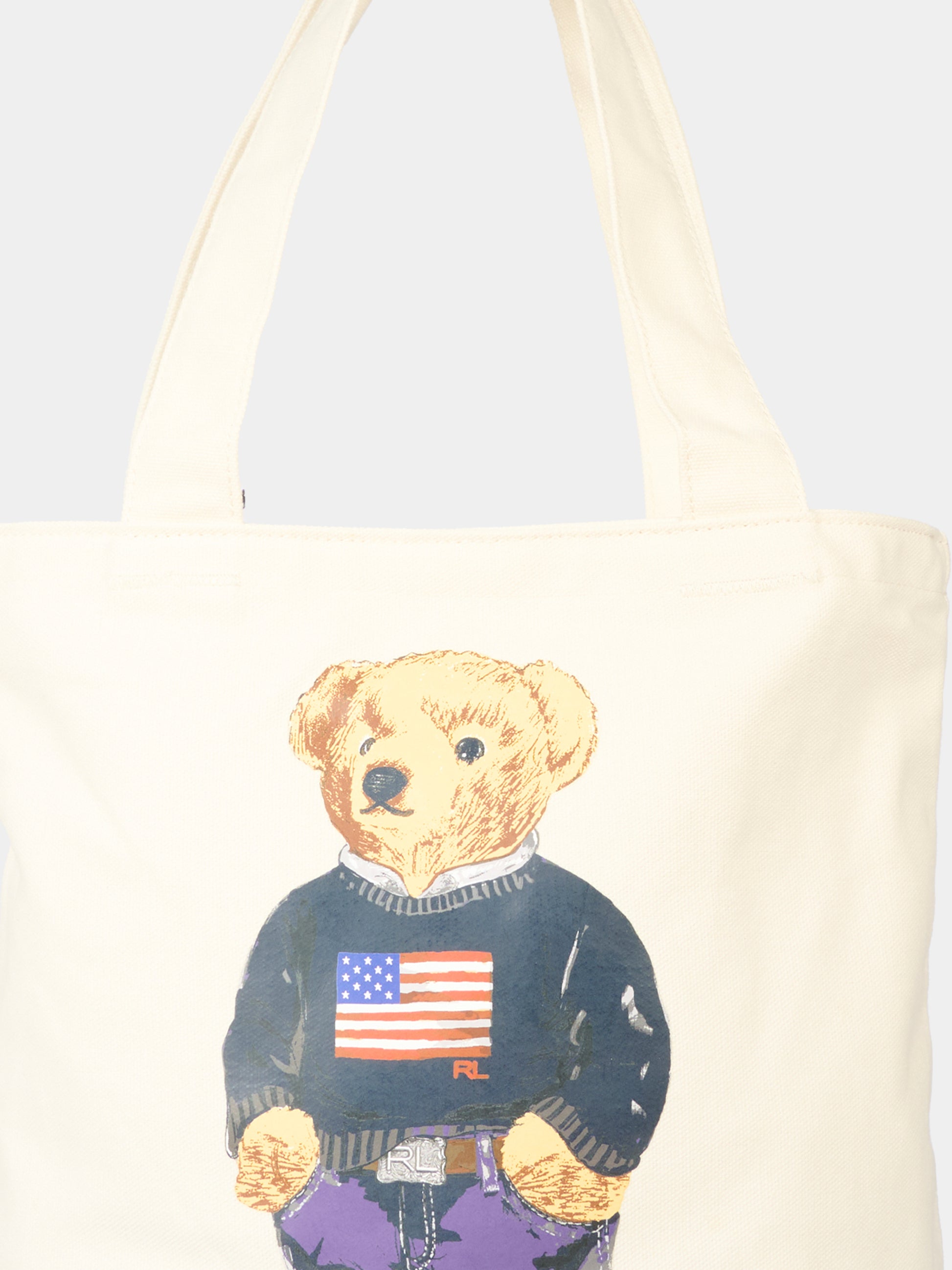 Borsa avorio per bambino con Polo Bear,Ralph Lauren Kids,9AR021 W3Y