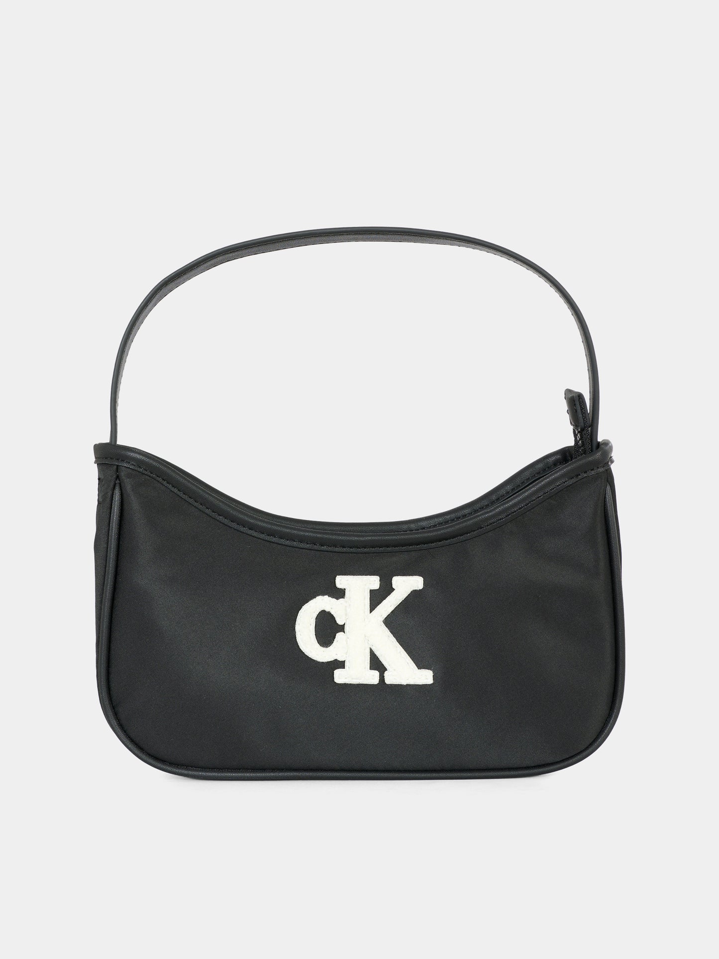 Borsa nera per bambina con monogramma,Calvin Klein Kids,IU0IU00684 BEH