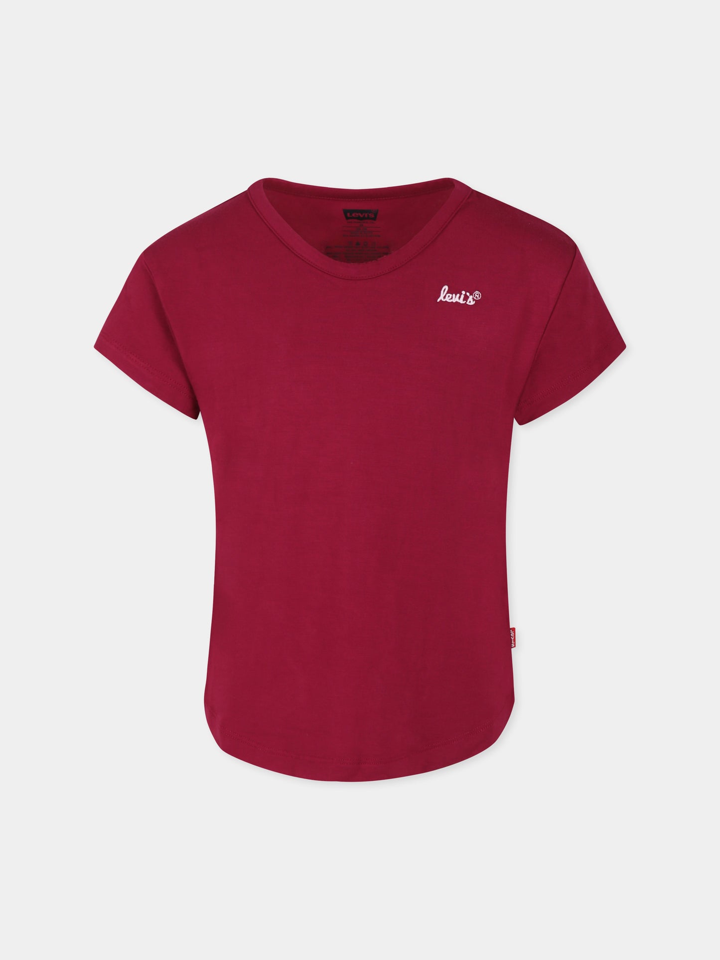 T-shirt bordeaux per bambina con logo,Levi's Kids,3EL035 P9Y