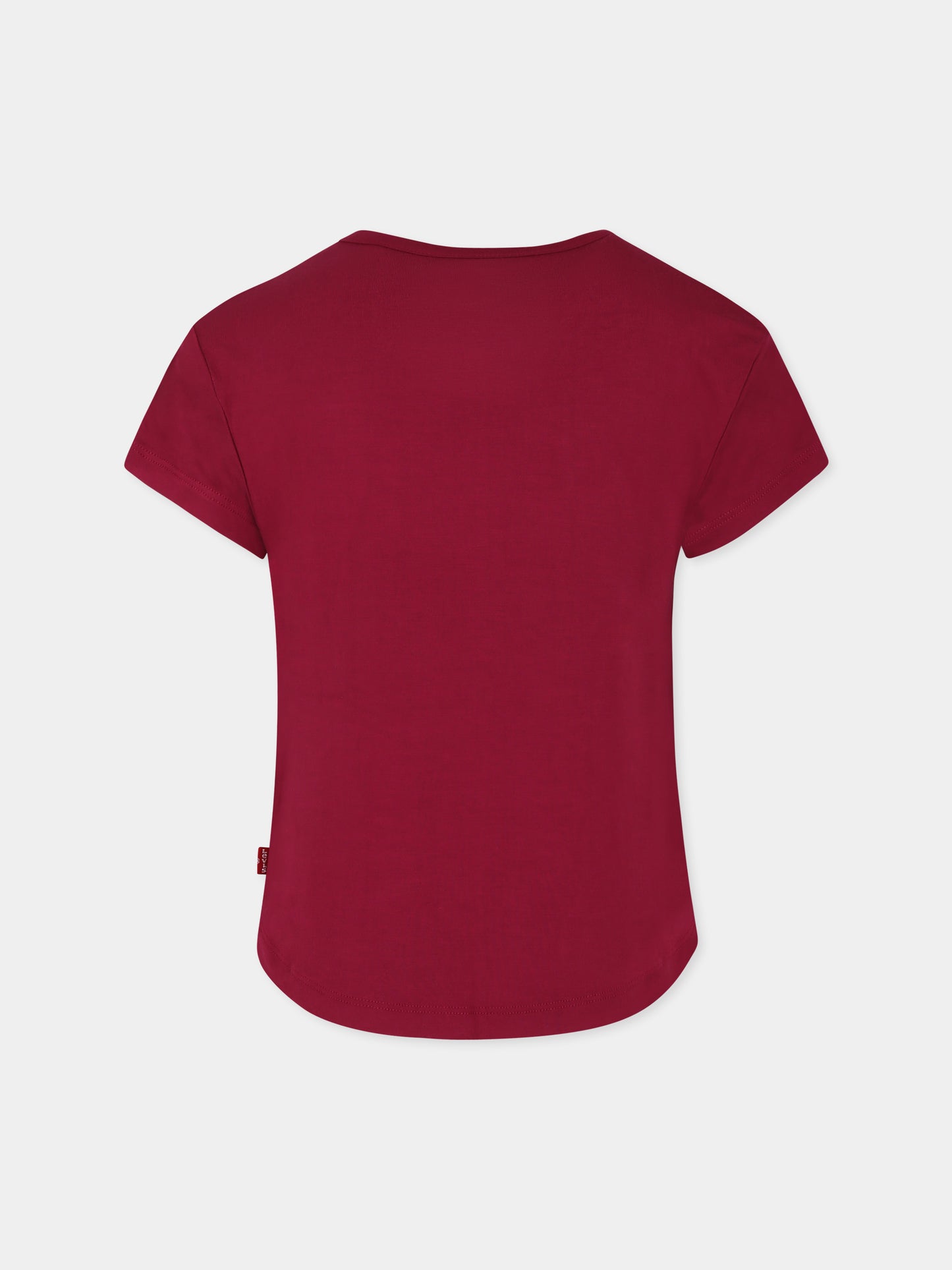 T-shirt bordeaux per bambina con logo,Levi's Kids,3EL035 P9Y