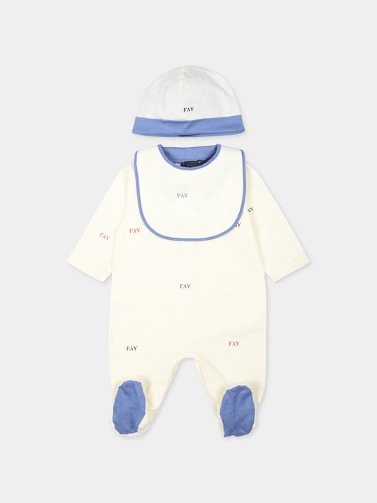 Set tutina avorio per neonato con logo,Fay Kids,FVB510 Z2643 102MC