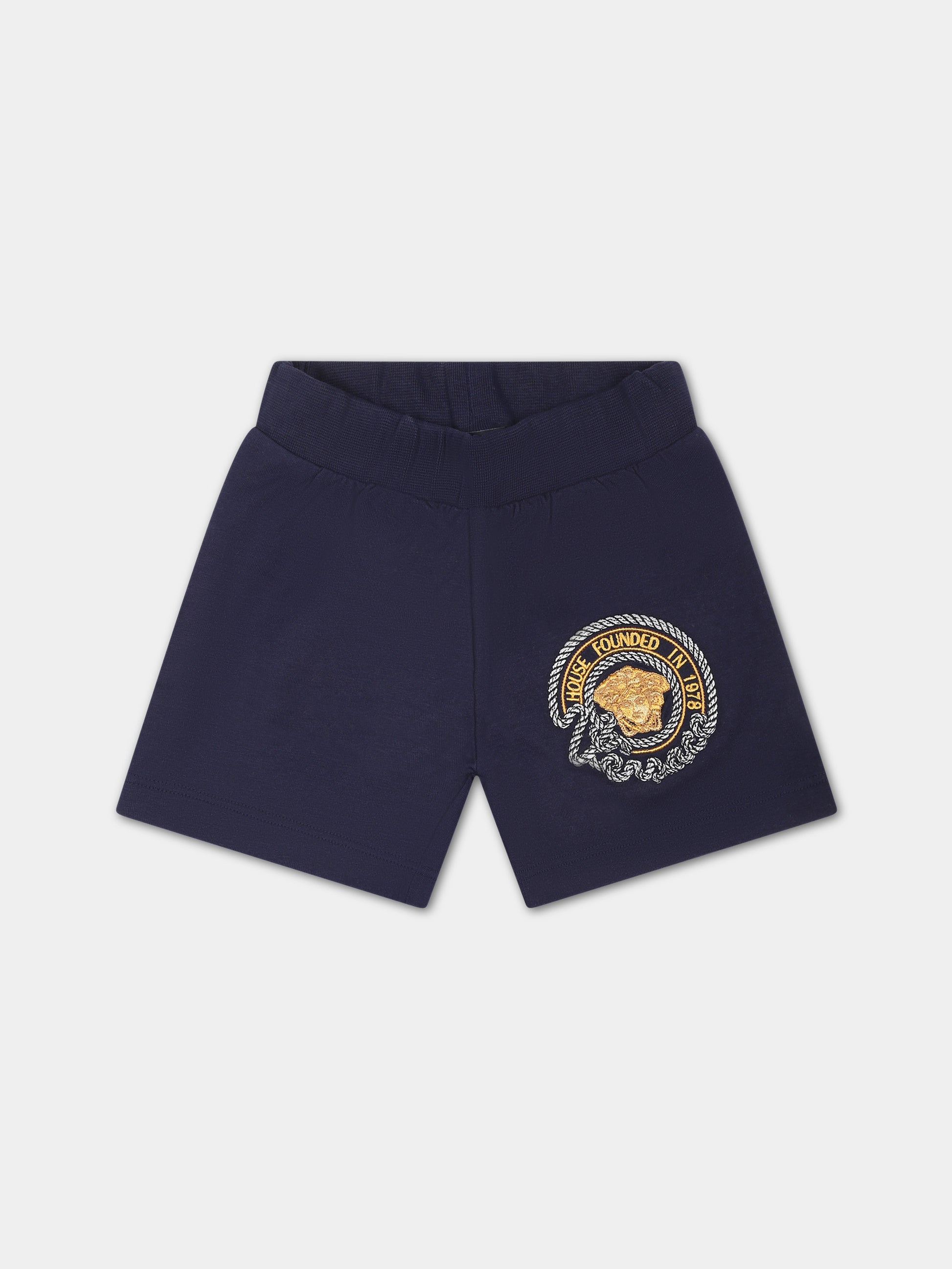 Shorts blu per neonato con Medusa,Versace,1000189 1A09930 2U840