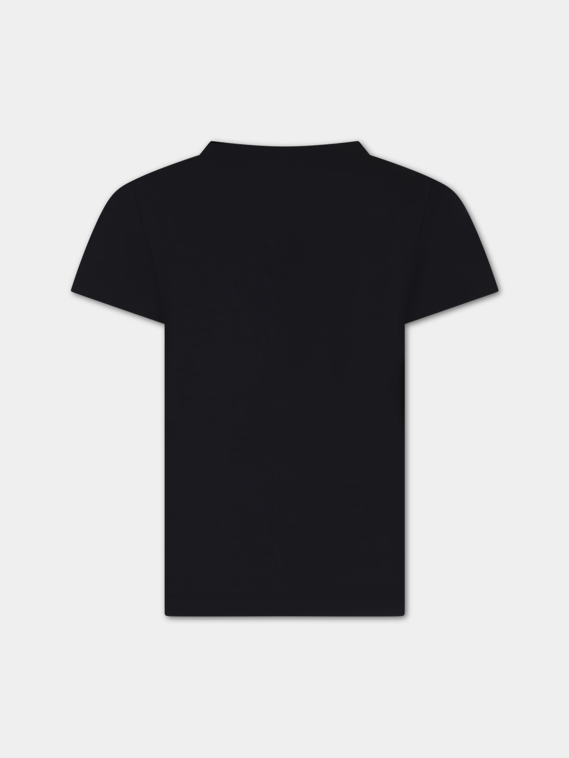 T-shirt nera per bambini con Medusa,Versace,1000239 1A10165 2B020