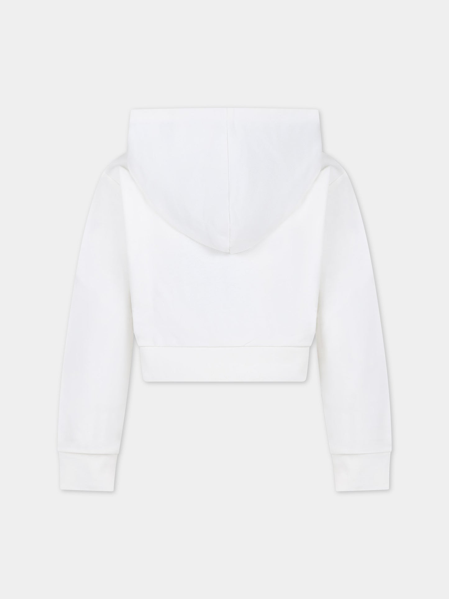Felpa crop bianca per bambina con logo Versace,Versace,1005239 1A09693 2W070