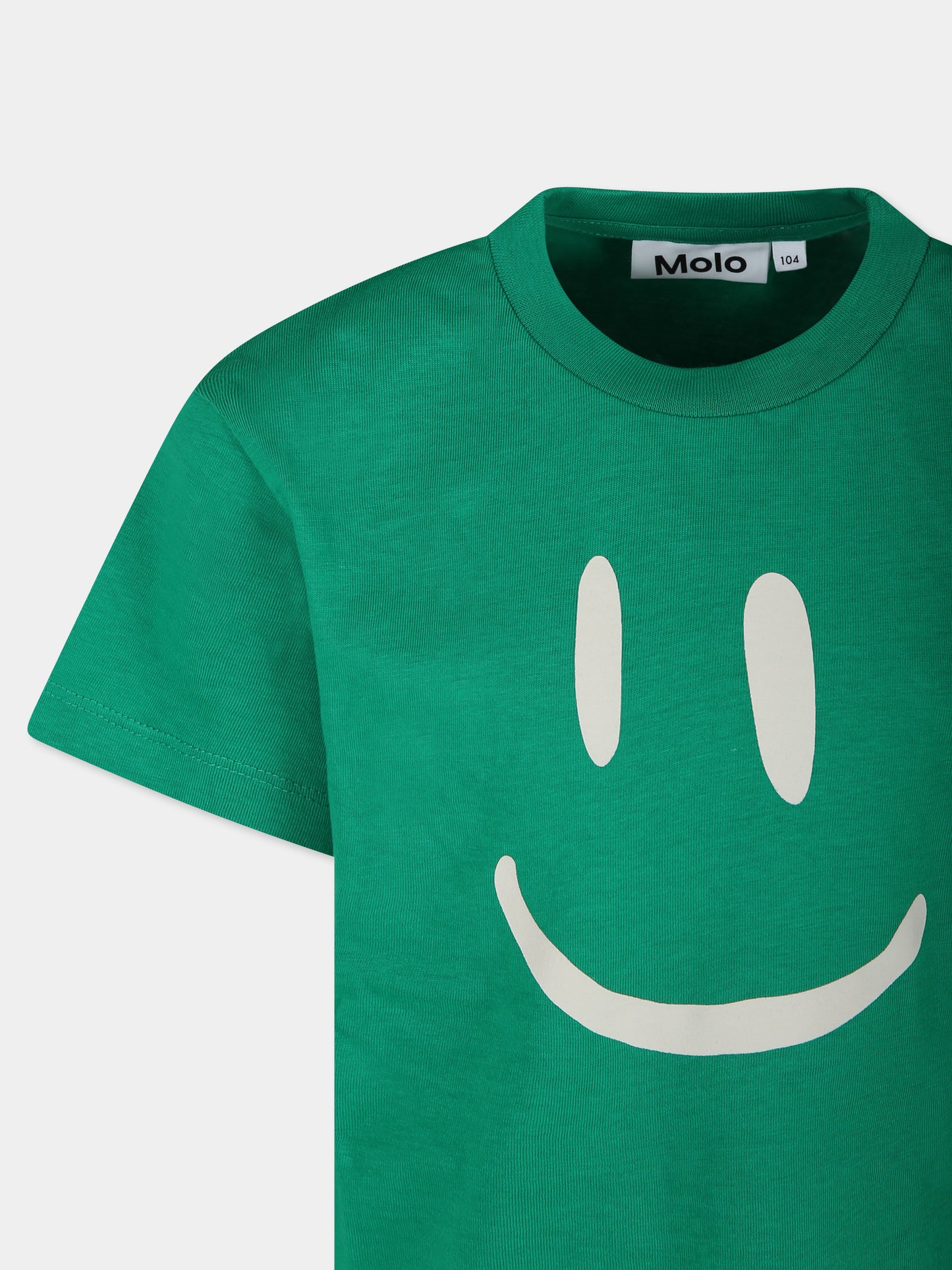 T-shirt verde per bambini con smile,Molo,6W24A201 8952