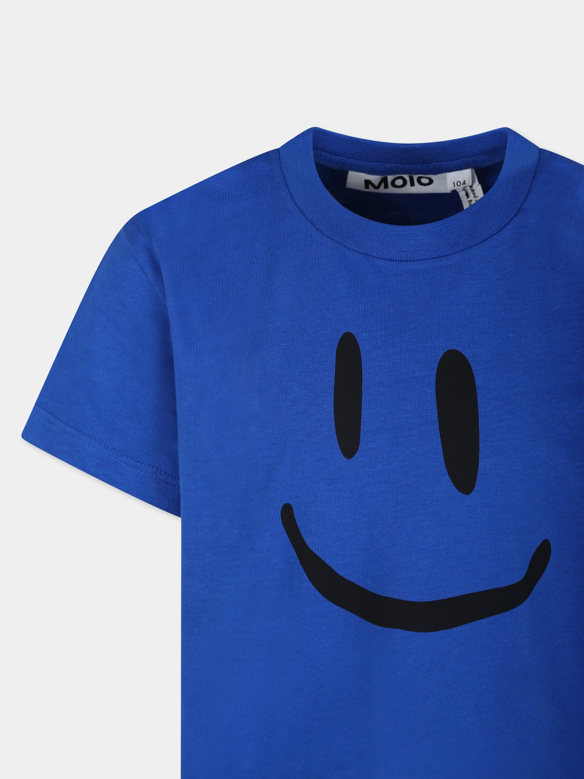 T-shirt blu per bambini con smile,Molo,6W24A201 2480