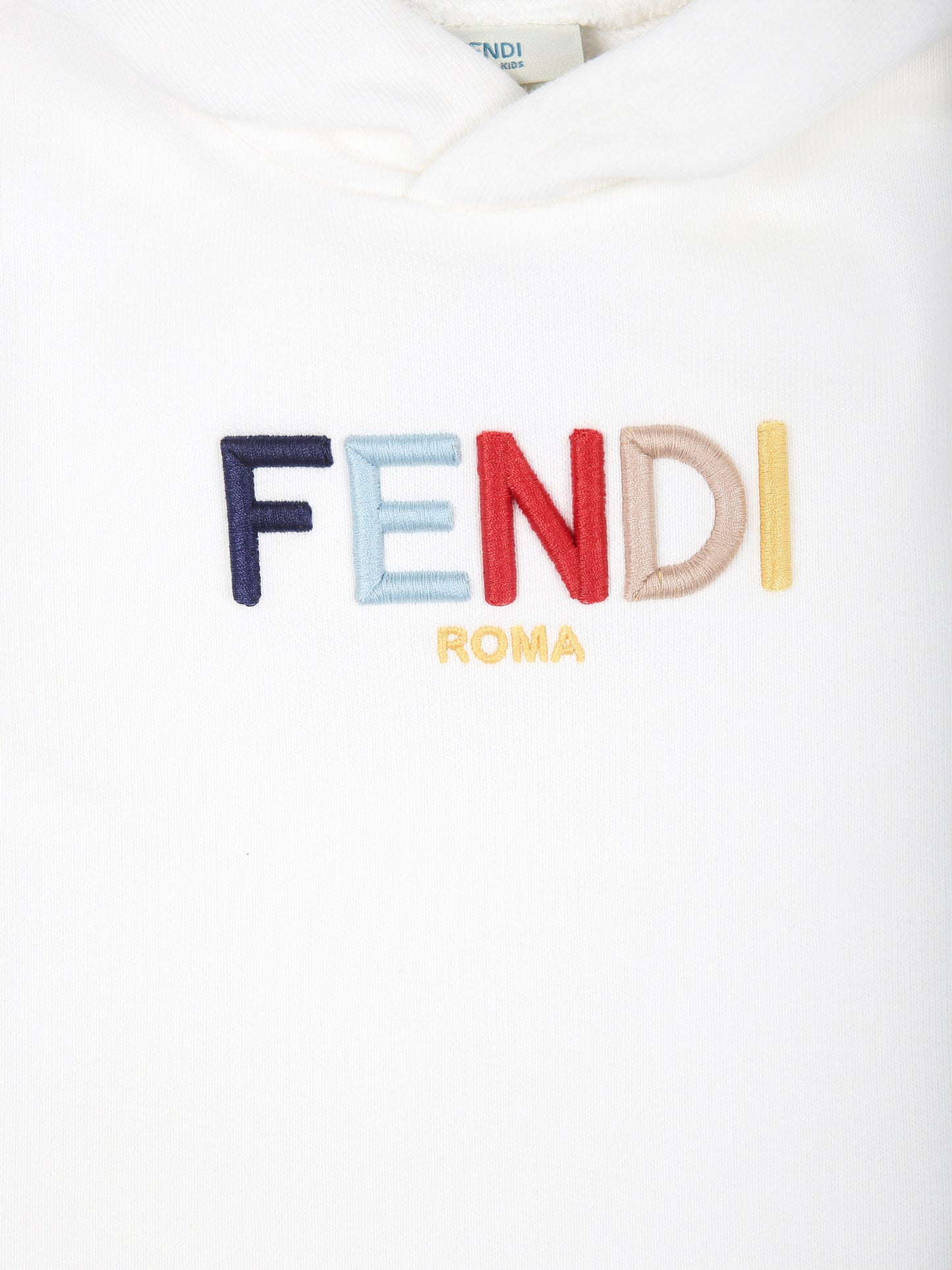 Vestito bianco per neonata con logo,Fendi Kids,BFB528 5V0 F0TU9