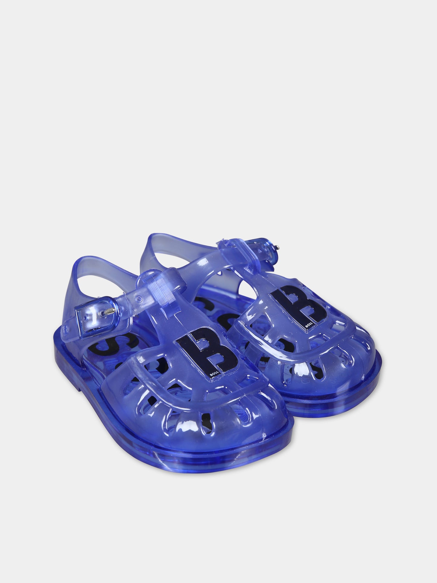 Ragnetti blu per neonato con logo,Boss,J09189 79B